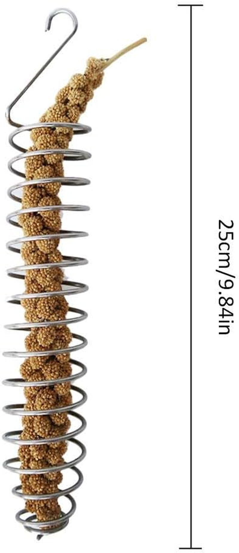 Parrot Food Fruits Basket, Stainless Steel Feeding Bird Cage Device Parrot Feeder Food Fruits Basket, Millet Sprays for Birds Fruit Vegetable Holder Bird Foraging Toy for Parakeet Cockatiel Conure