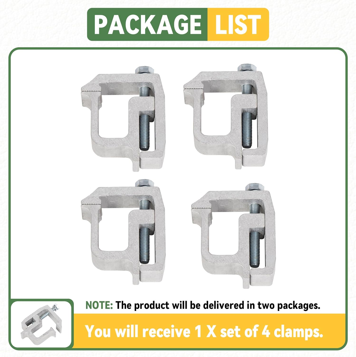 KUAFU 4 Pcs Truck Clamps for Mounting Caps Camper Shell Topper Canopy Heavy Duty Aluminum image number 5