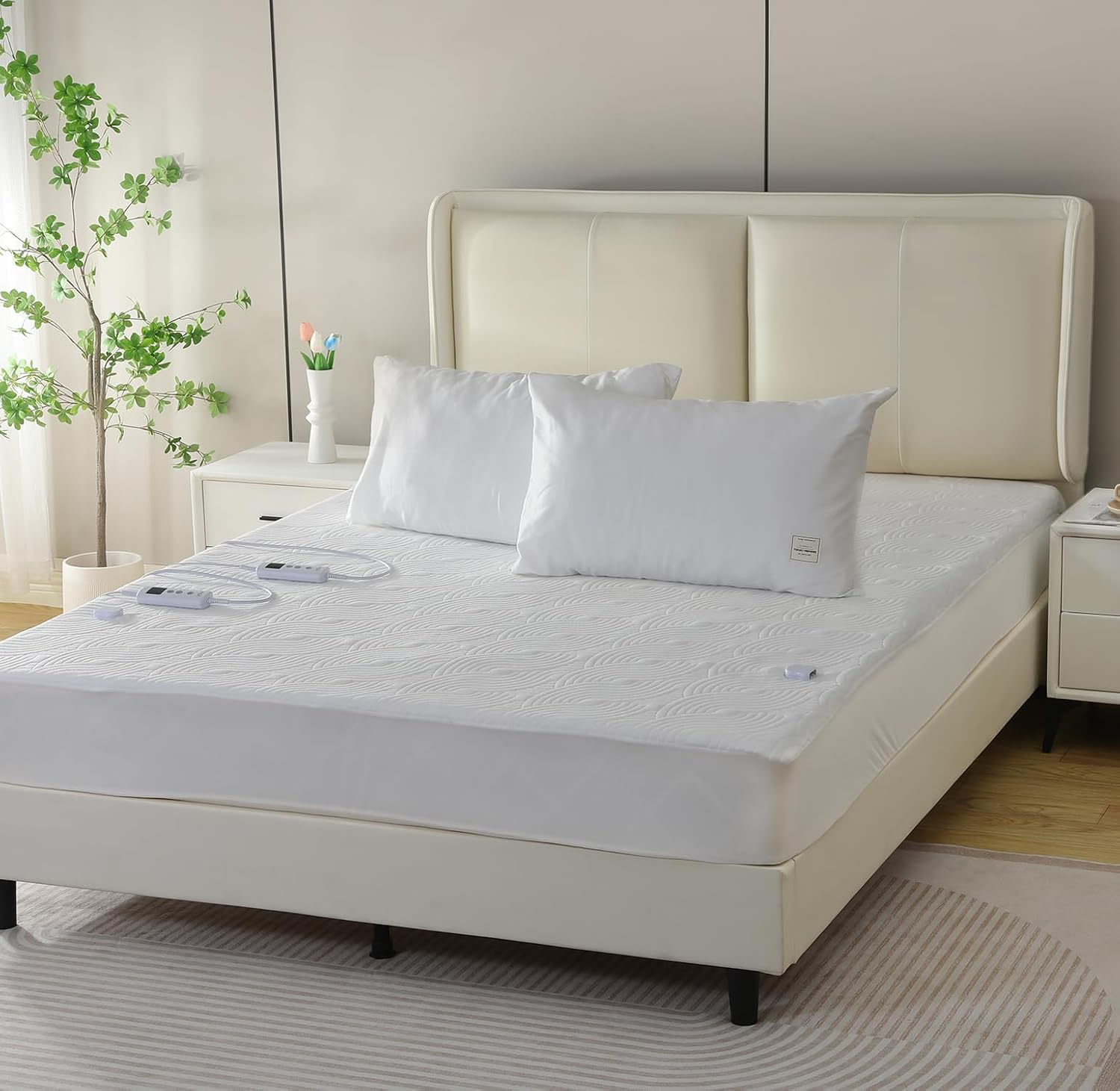 Dual Control Electric Blanket King Fitted - 182X203Cm Air Layer Heated Underblanketr with 10 Heat Settings Controller & 1-9 Hrs Auto Off,Deep Pocket Bed Warmer,Machine Washable image number 4