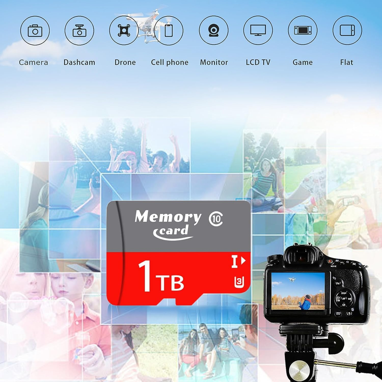 Micro XC Micro Card 1024GB Class 10, U3, V30, A2, Full-Hd & 4K Video High-Speed Memory Card for Smartphones/Tablets/Action Cameras image number 1