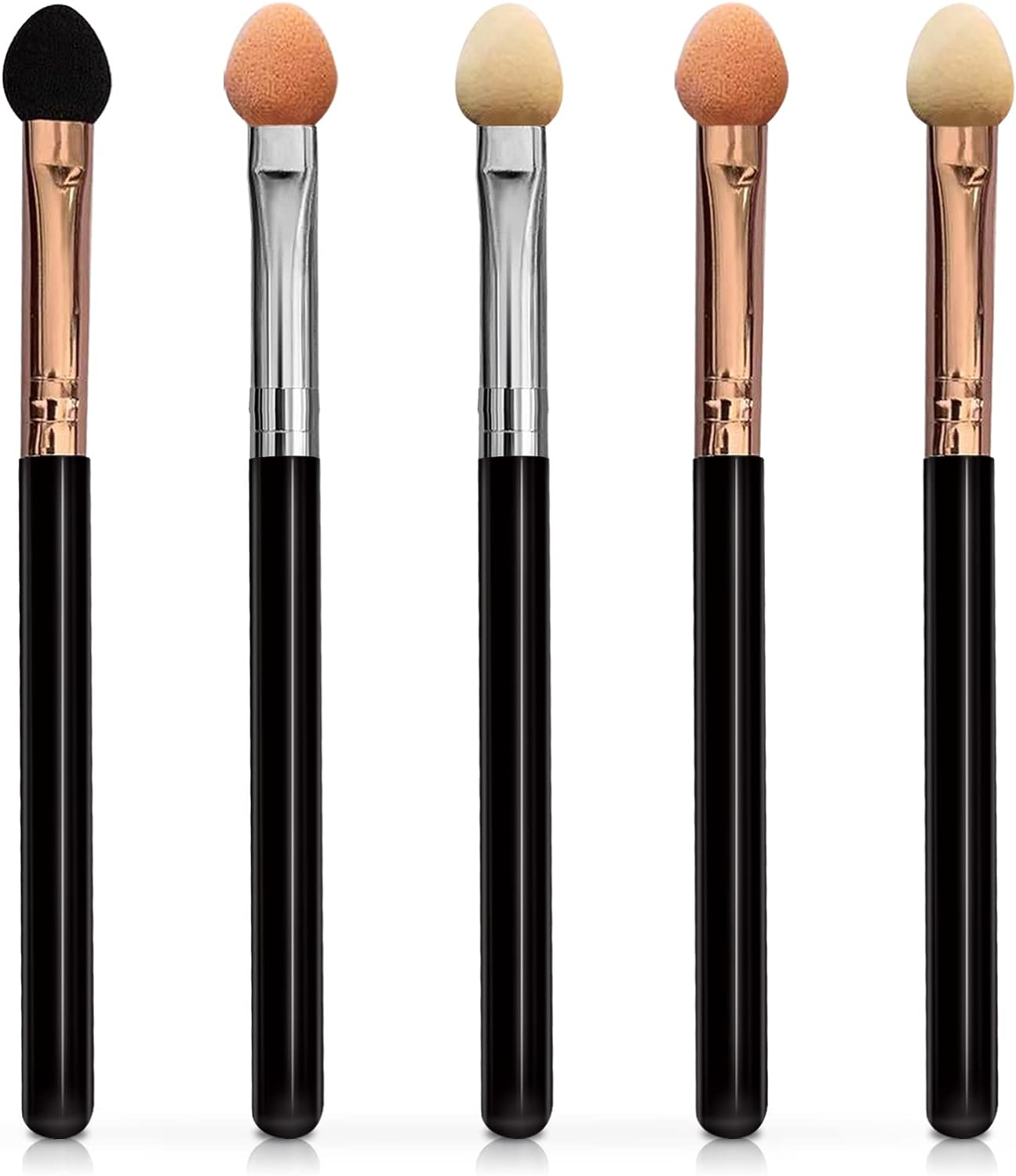 Uorpoto Eyeshadow Applicators Sponge Double Sided Reusable 5Pcs Professional Blendable Organic Foam Tip Makeup Eye Shadow Applicator Brush Set Washable