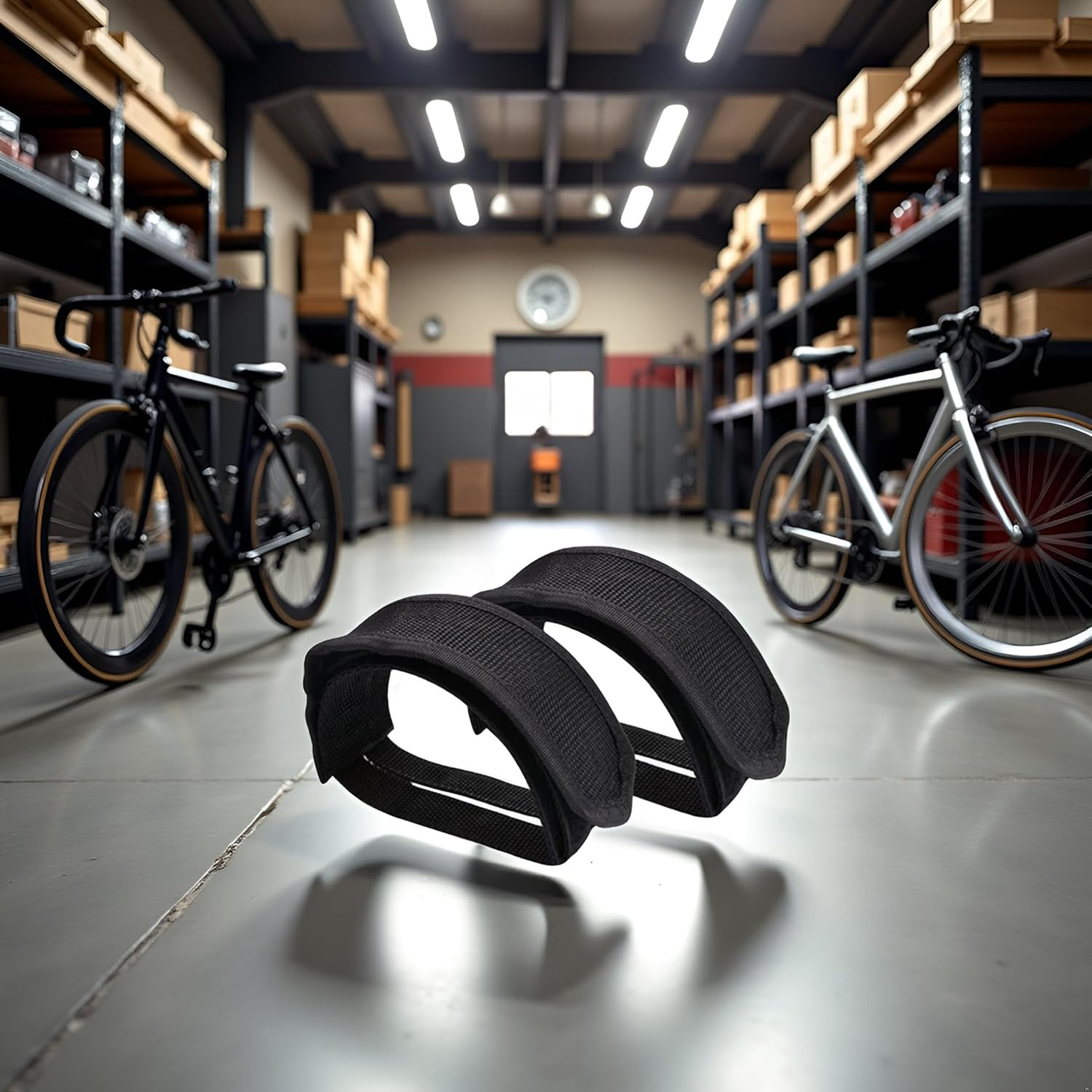 2Pcs Black Beam Strap Pedal Straps Cycling Bike Accessories, Foot Pedal Straps Toe Clips Straps Tape Cycling Parts and Components for Fixed Gear Bike, Sports and Outdoors image number 5