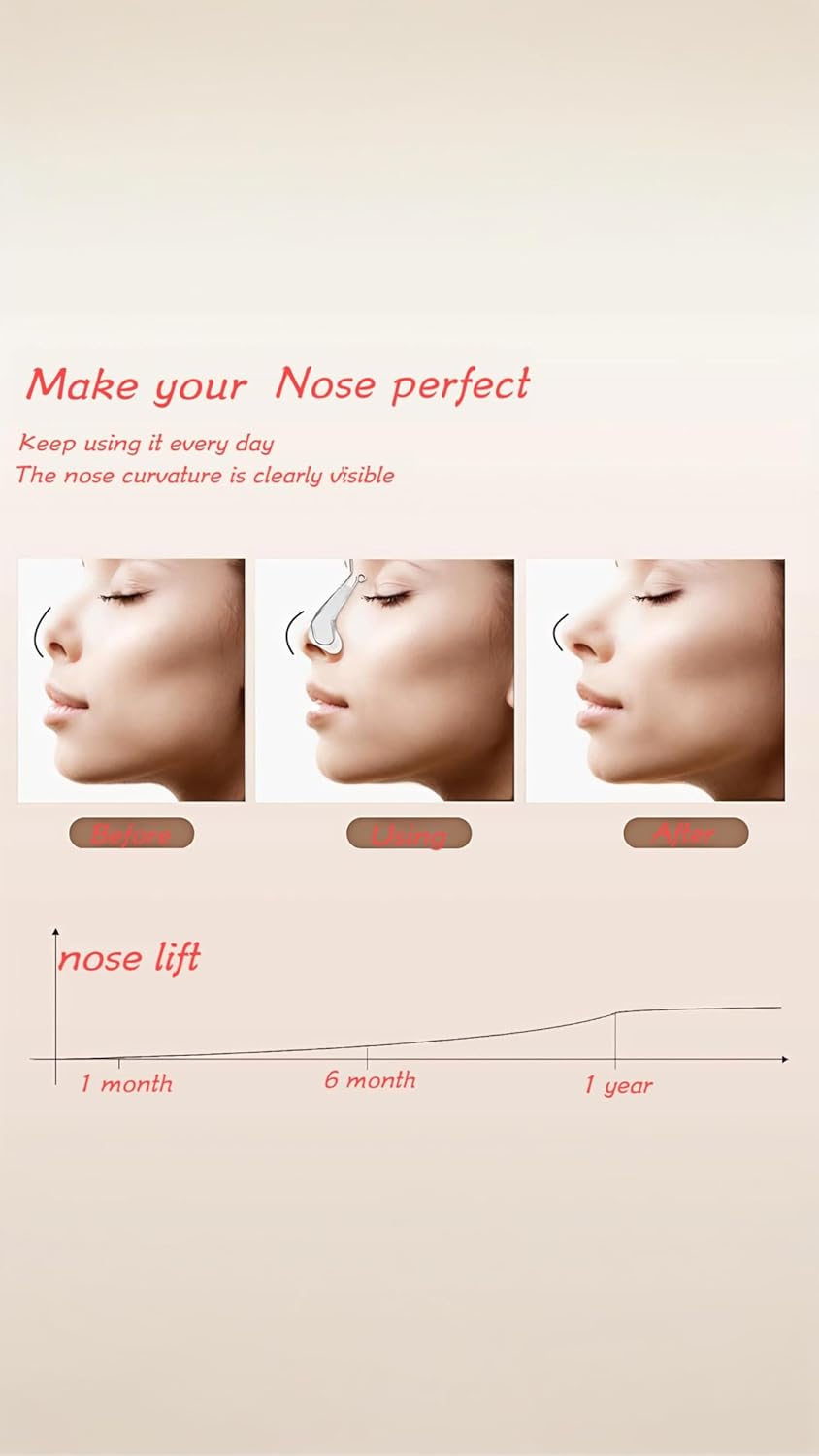 Nose Shaper Clip Nose Beauty up Lifting Tool Pain-Free Rhinoplasty Device Soft Safety Silicone Rhinoplasty Nose Bridge Straightener Corrector Slimming Device for Wide Crooked Nose Women and Men image number 2