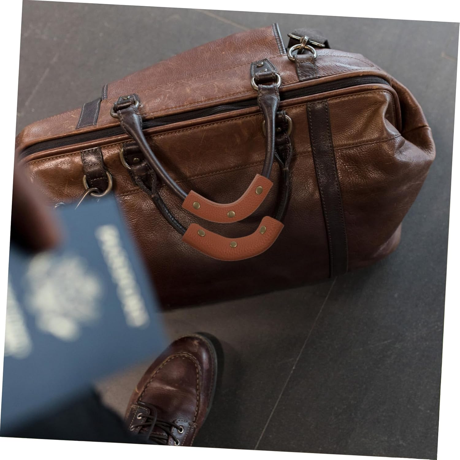 SAFIGLE Protective Leather Handle Cover for Luggage Pu Suitcase Grip Handle Wrap Safe and Comfortable Travel Accessory for Suitcases image number 4