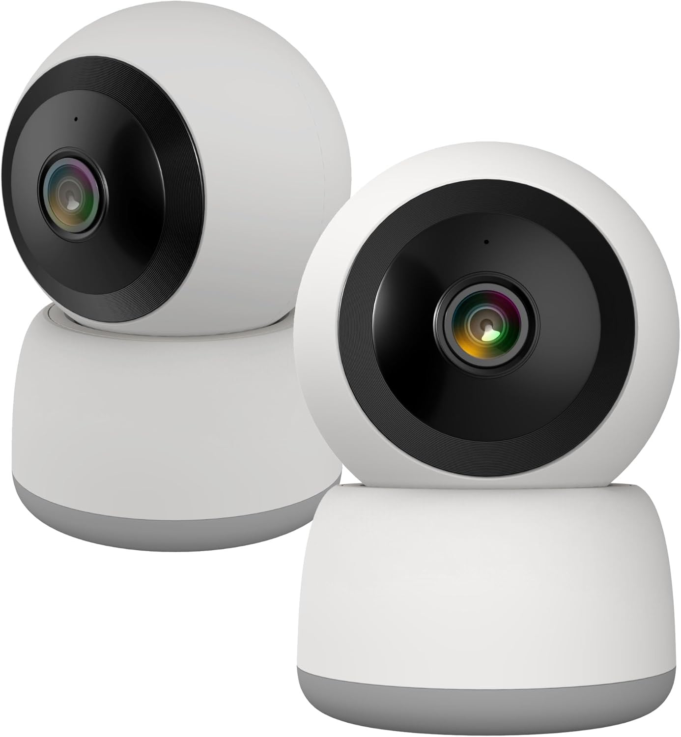 Laser Smart Home FHD Pan and Tilt Indoor Security Camera - 1080P HD Monitor, 360 Coverage, Motion Alerts, Night Vision, Two-Way Audio, Mobile App Control, Microsd Storage, Compatible with Alexa, 2Pack