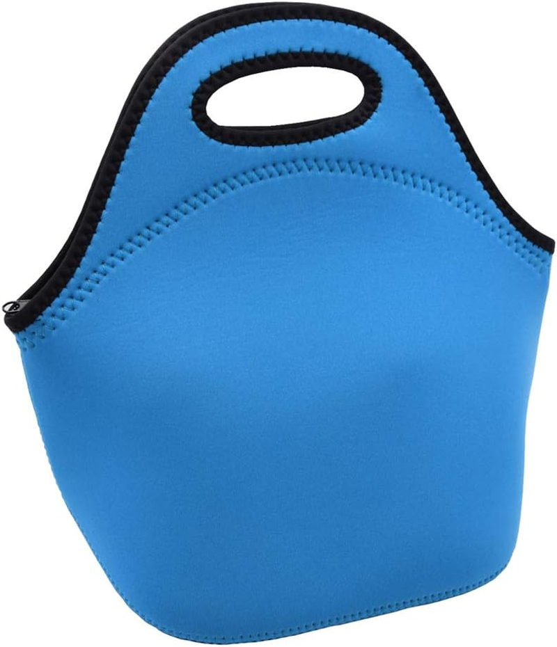 Insulated Neoprene Lunch Bag Gourmet Tote Cooler Warm Pouch for School Work Office (Blue)