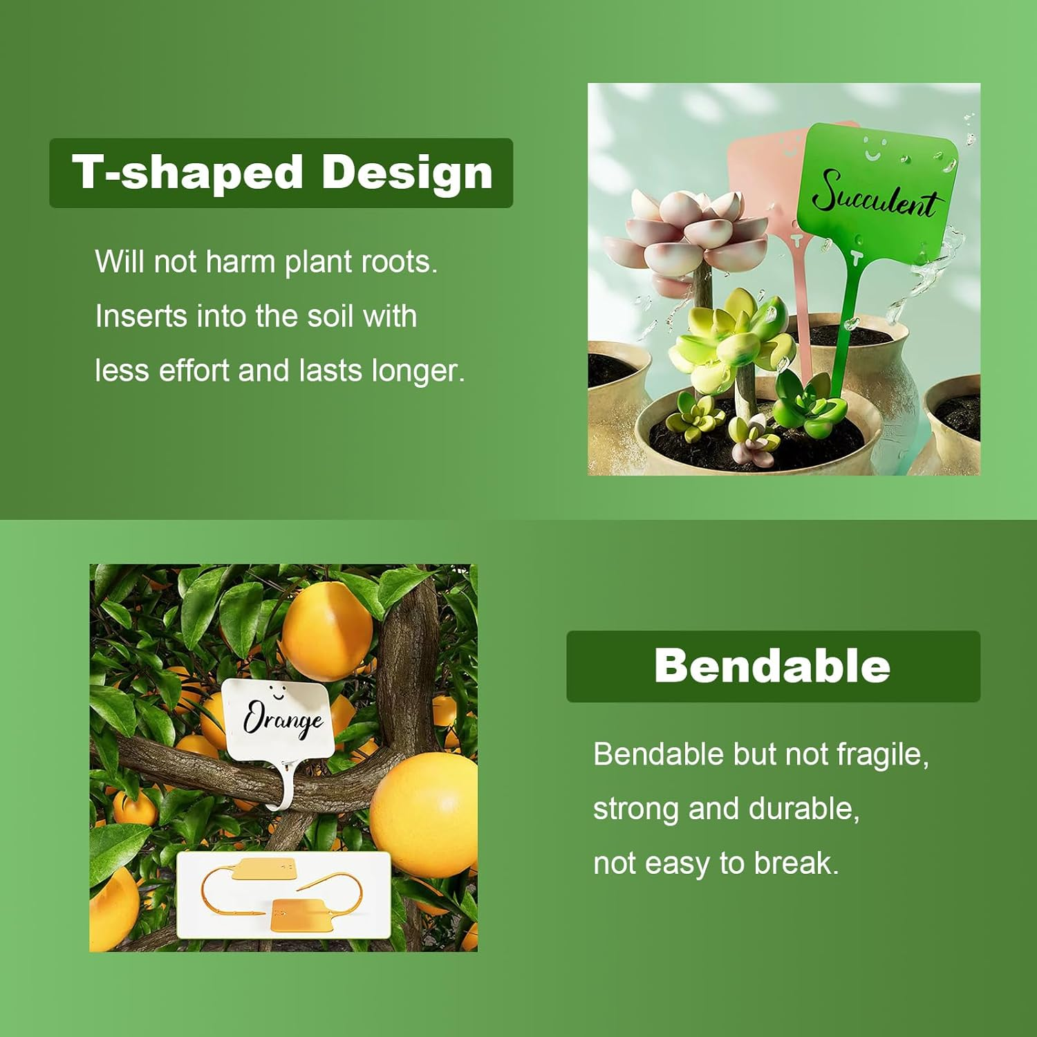 220 Pcs Plant Tags T-Type Plastic Nursery Garden Labels, Garden Labels for Plants Outdoor Waterproof Plant Labels Marker image number 2