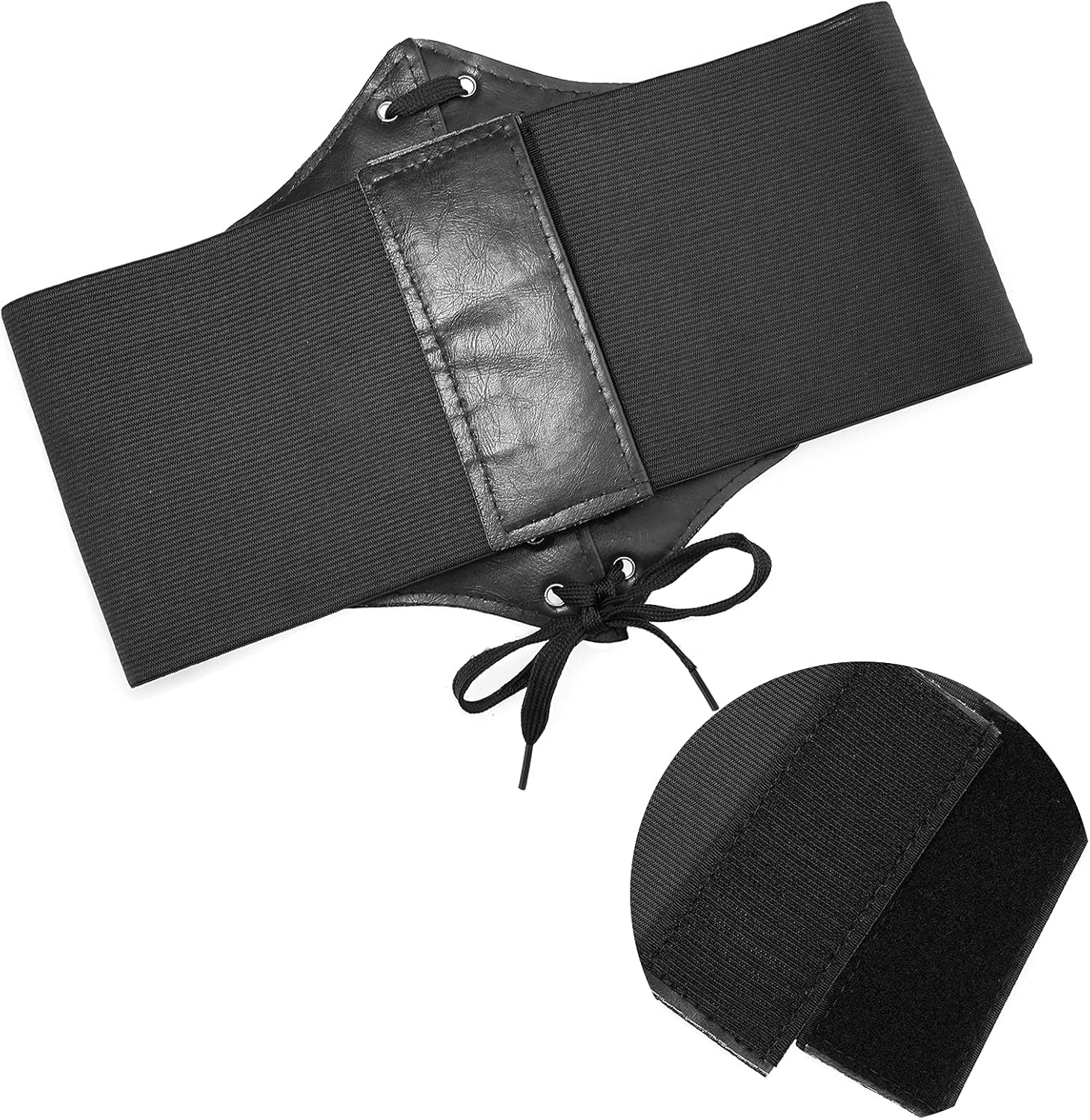 Corset Belts for Women, Wide Elastic Tied Leather Waspie Waist Belt for Girls Dresses