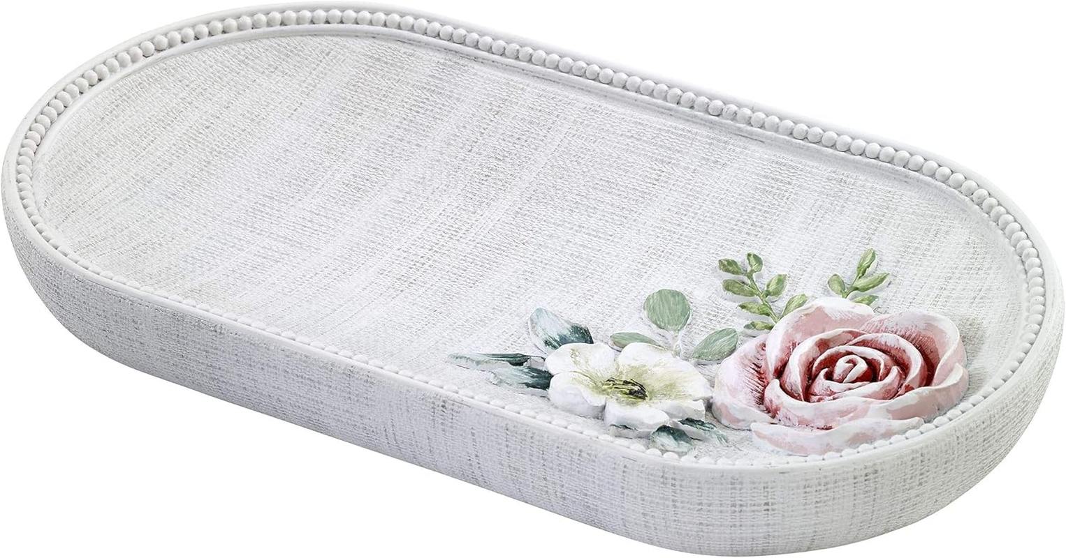 Avanti Linens - Soap Dispenser/Lotion Pump, Guest Bathroom Essentials, Floral Home Decor (Spring Garden Collection)