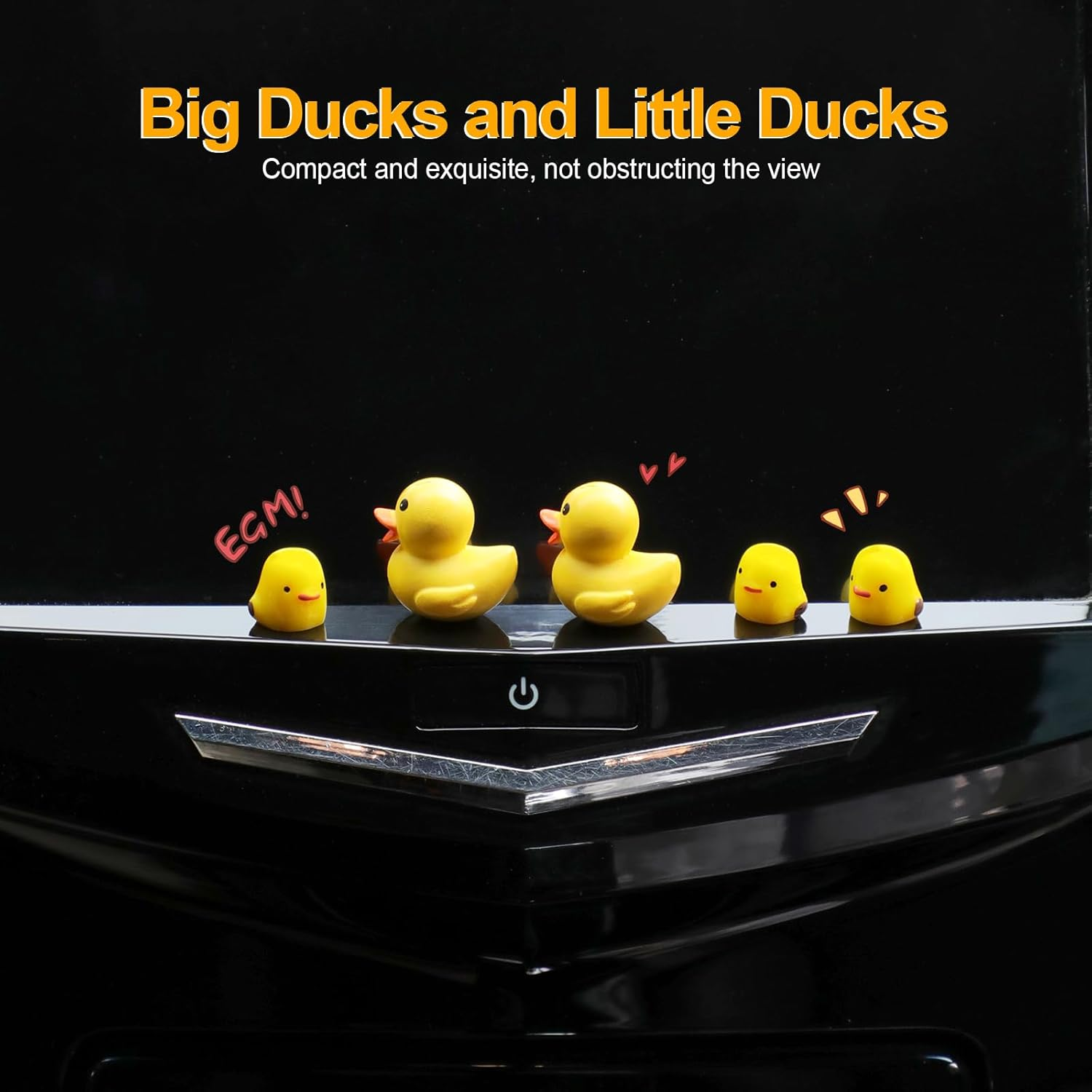 Cute Car Rearview Mirror Accessories, 20 PCS Mini Ducks Car Dashboard Decorations, Cartoon Animals for Automotive Interior Ornaments, Window Edges, Home Decors (Duck)