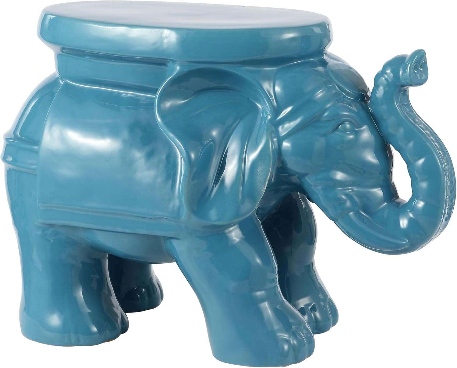 JONATHAN Y TBL1007A White Elephant 14.2" Ceramic Garden Stool, Coastal, Contemporary, Transitional, Side Table, Plant Stand, Spill-Proof, Living Room, Bathroom, Garden Room, Patio, Antique White