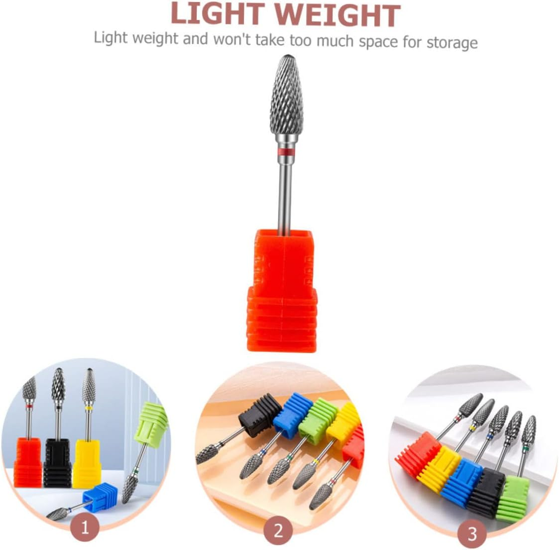 OHPHCALL Metal Drill Bit Manicure Tool Tungsten Carbide Nail Grinding for Professional and Nail Art Lightweight and Manicure Drill Bits for Home and Salon Use