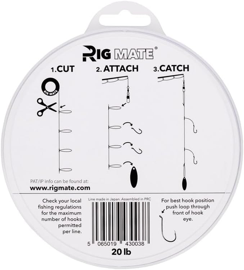 Pre-Tied Dropper Loop Rigs - 20 Lb. Tested Fishing Line Spool - 80 Loops 18 Inches Apart with 5.5 Inch Loop Size - Perfect for Saltwater & Freshwater Fishing. Perfect for Snapper & Other Game Fishing. image number 4