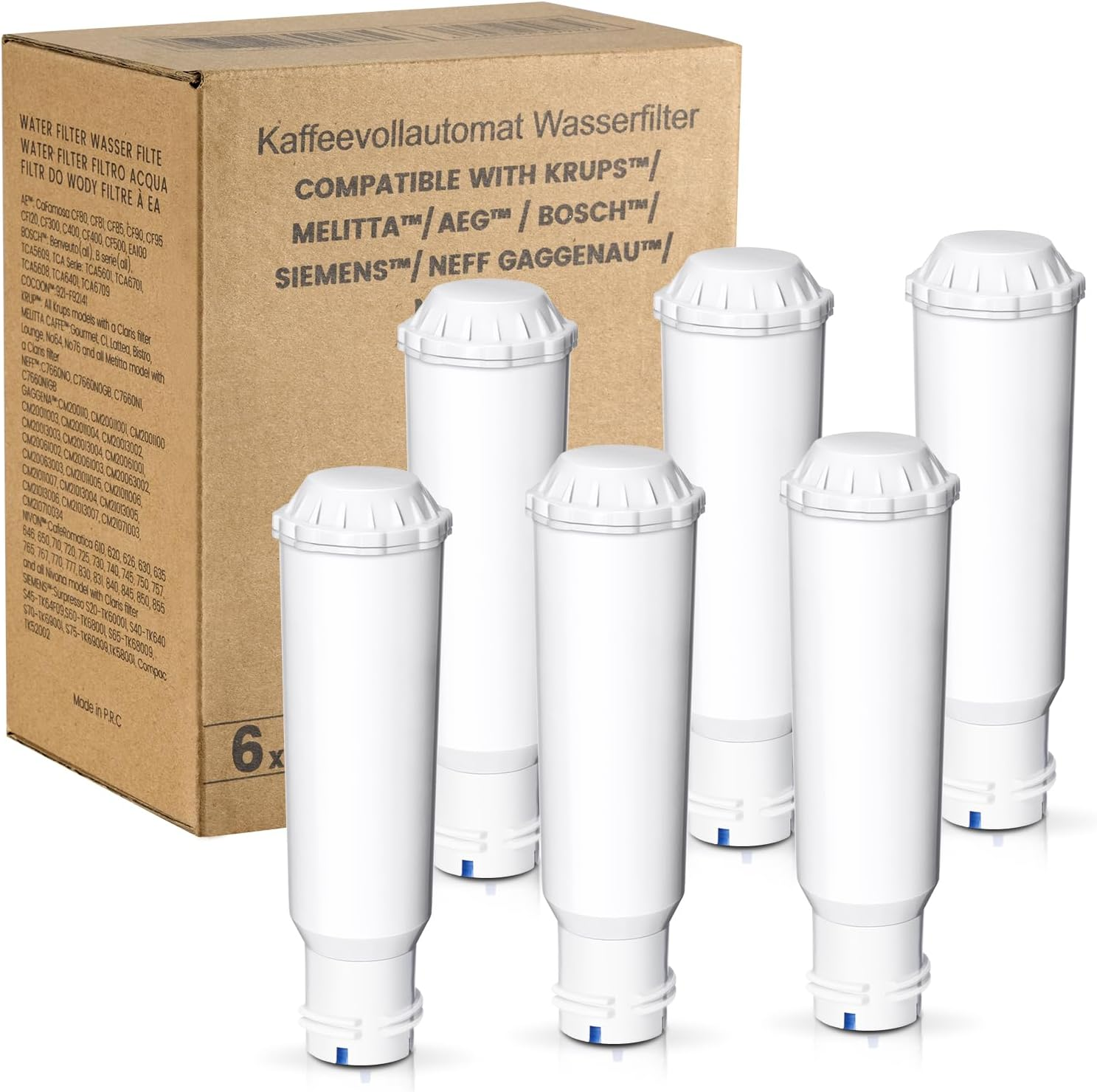 Mutital 6 Pack Coffee Machine Water Filter, Replacement for Melitta Water Filter, F088 Krups Water Filter, Nivona Caf&eacute; Romatica, Compatible with Krups EA829S, Jura, Melitta Pro Aqua Barista TS And image number 1