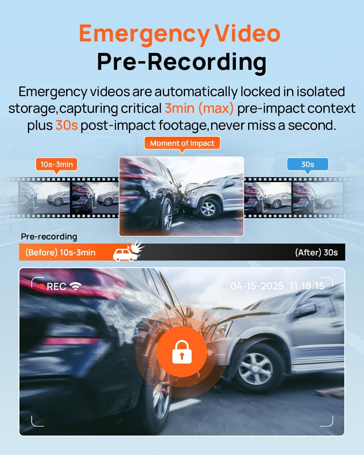 70Mai A800SE Dash Cam Car Front Rear 4K UHD+1080P with GPS Wifi, Dual Car Camera with 128GB SD Card, F1.55 Aperture HDR, Night Vision, ADAS, 3 "IPS, 24/7 Parking Monitoring, Supports 512 GB Max image number 6