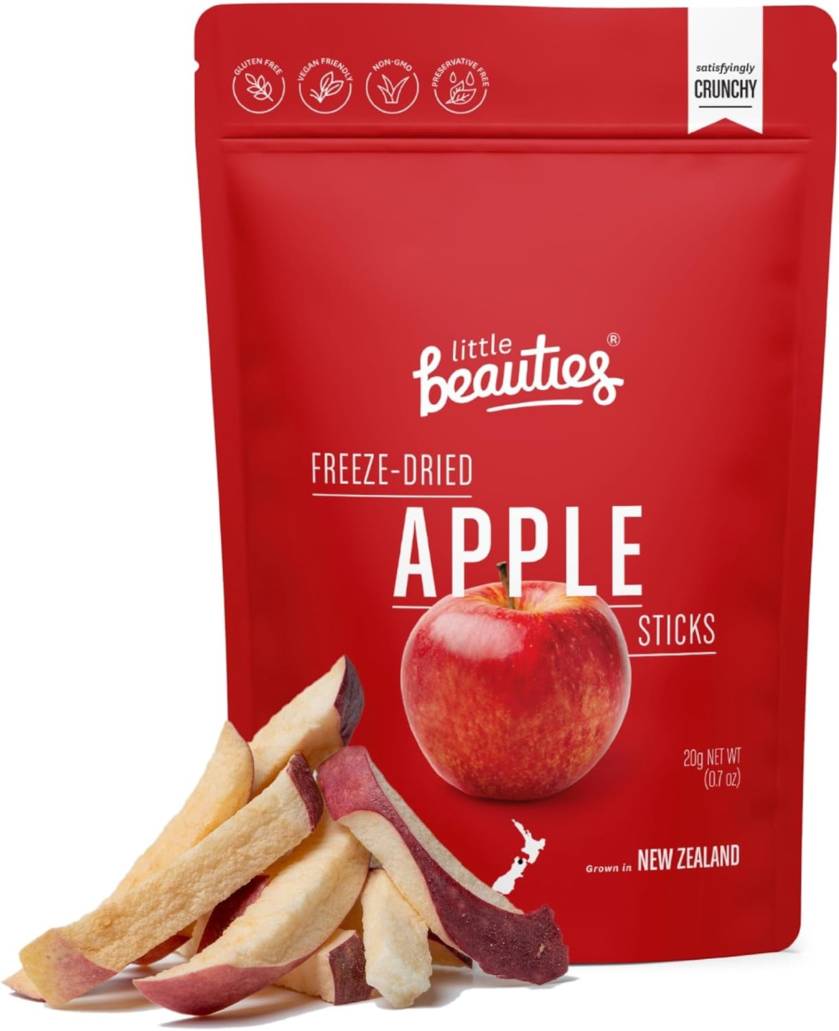 Apple Fruit Snacks, Crunchy Freeze-Dried Apple Sticks, Value Pack of 6 X 20G Snack Packs, No Added Sugar image number 3