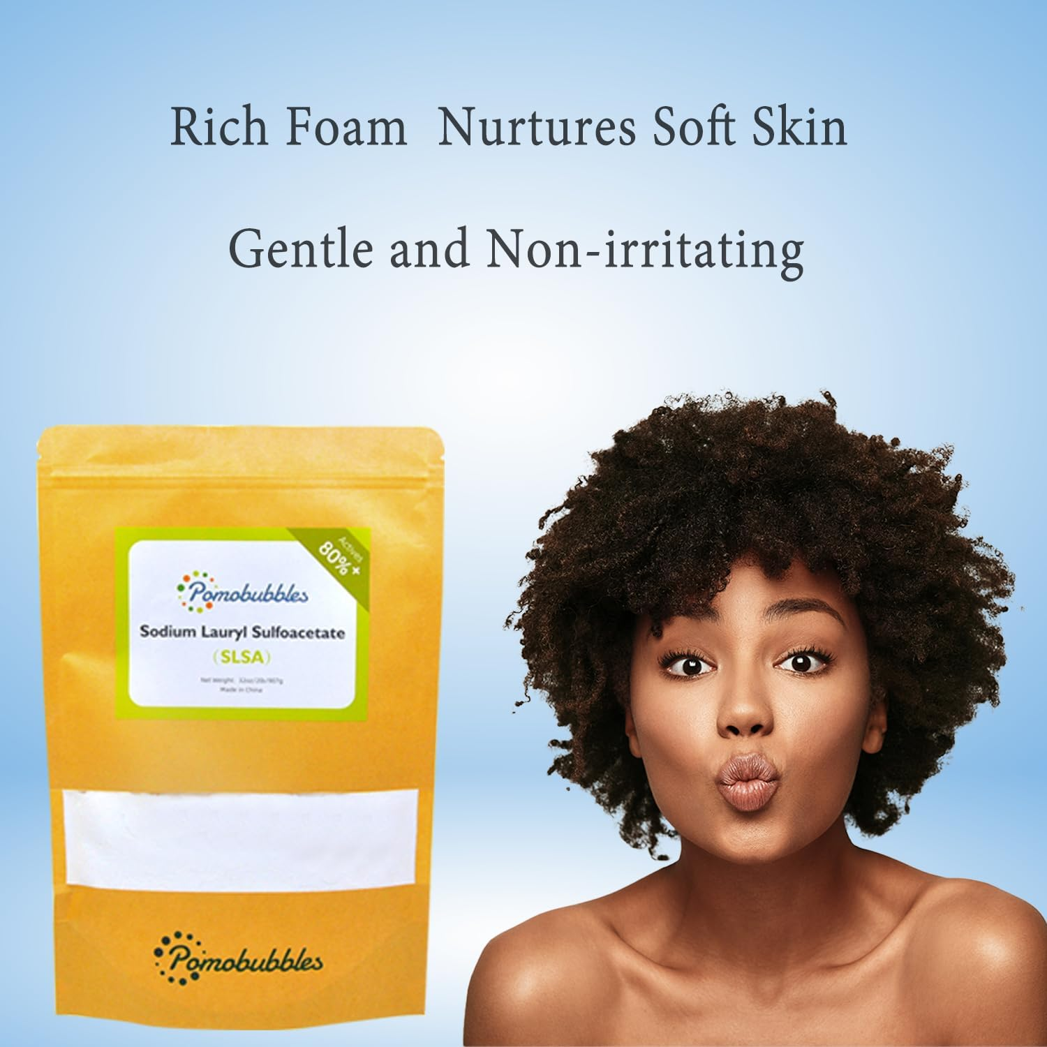 2 Pound SLSA Sodium Lauryl Sulfoacetate Powder Long Lasting Foam & Bubbles, Gentle on Skin, Bath Bomb Additive, Surfactant & Latherer, Suitable for Making Bath Bombs image number 2