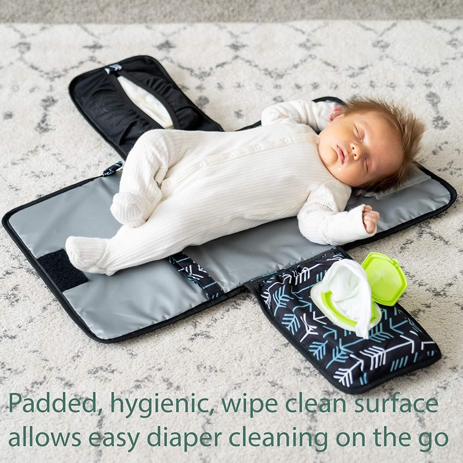 Baby Changing Pad,Portable Changing Pad for Baby Diaper Bag or Changing Table Pad,One-Hand Diaper Change Pad,Baby Shower Gifts, Newborn Baby Essentials, Unisex Baby Stuff
