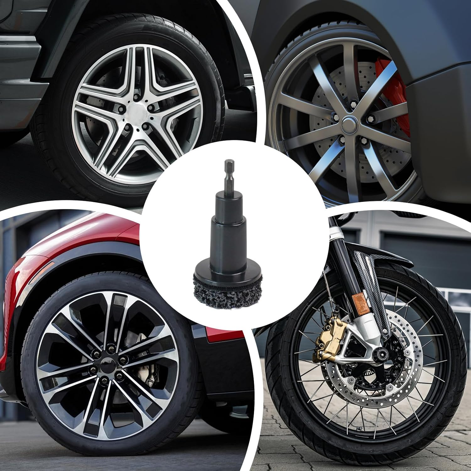 Wheel Cleaning Kit | Rust Cleaning Tool - Hub Rust Remover | for Automotive Car Wheel Rotor Brake Parts Rash Maintenance image number 4