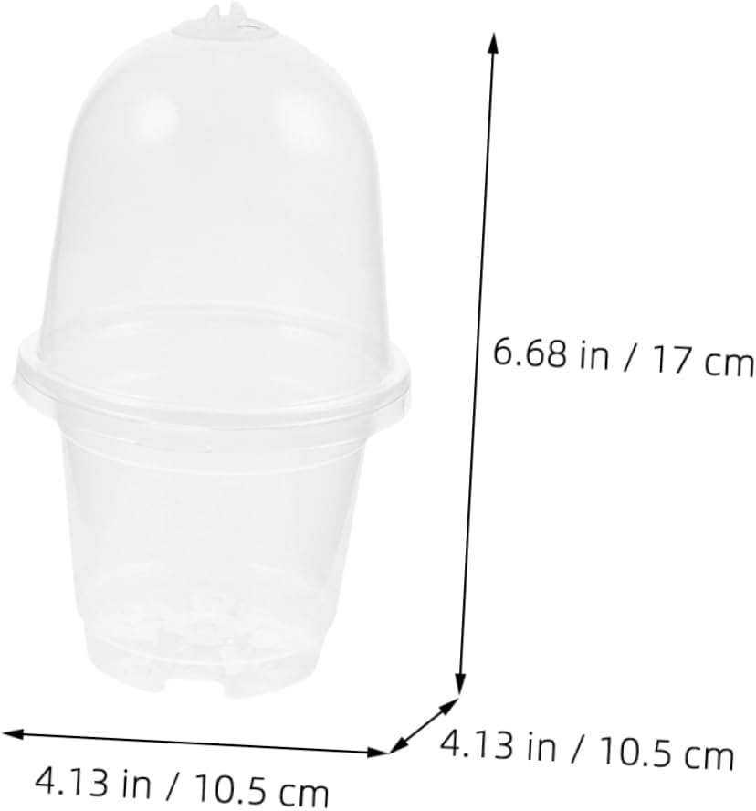 Yardwe 10Sets Moisturizing Flower Pot Plastic Plants Planter Nursery Pots Lids for Seedling for Indoor Planting and Garden Supplies image number 5