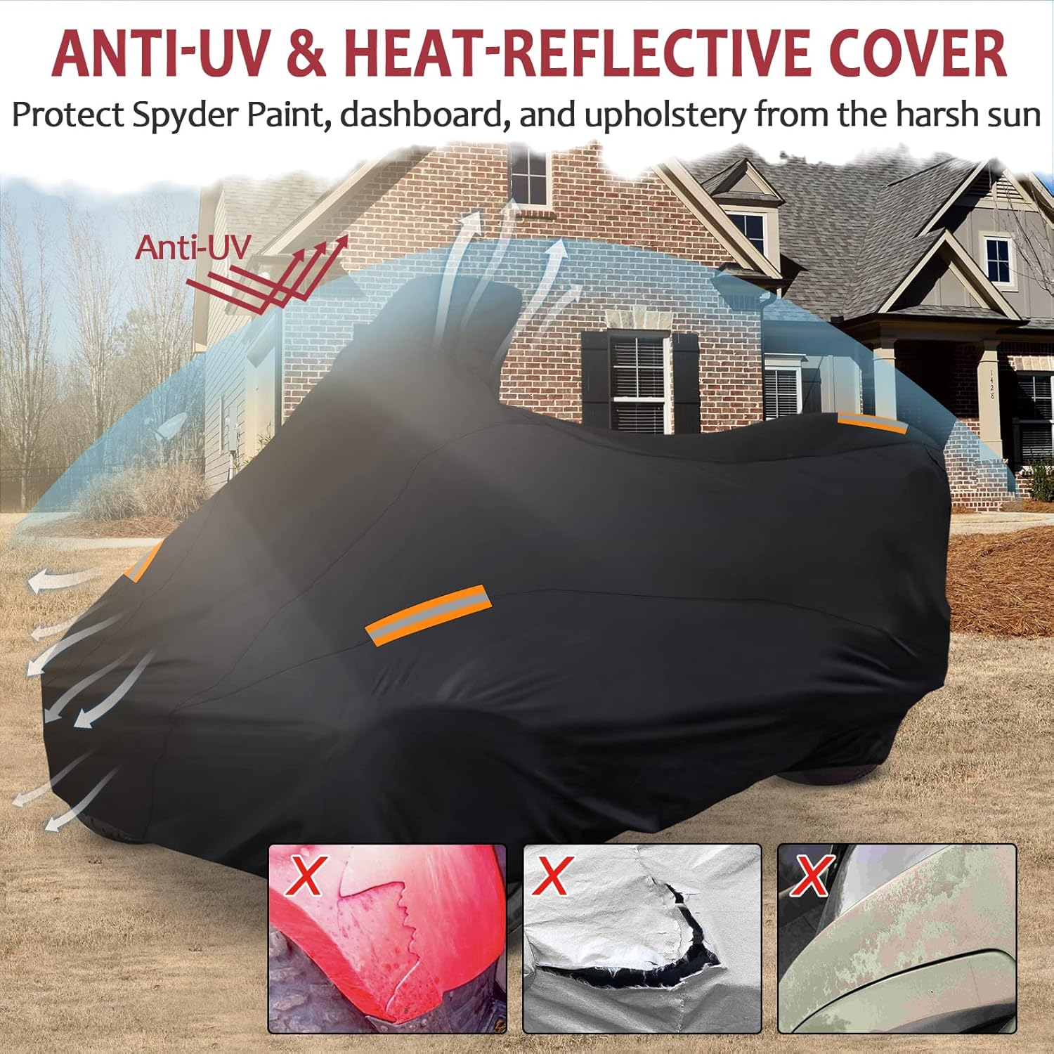 Starknightmt Spyder Full Cover, Waterproof Cover Compatible with Can Am Spyder RT/RT Limited 2010-2019 All Weather Protection Replacement OEM 219400860 Accessories image number 1