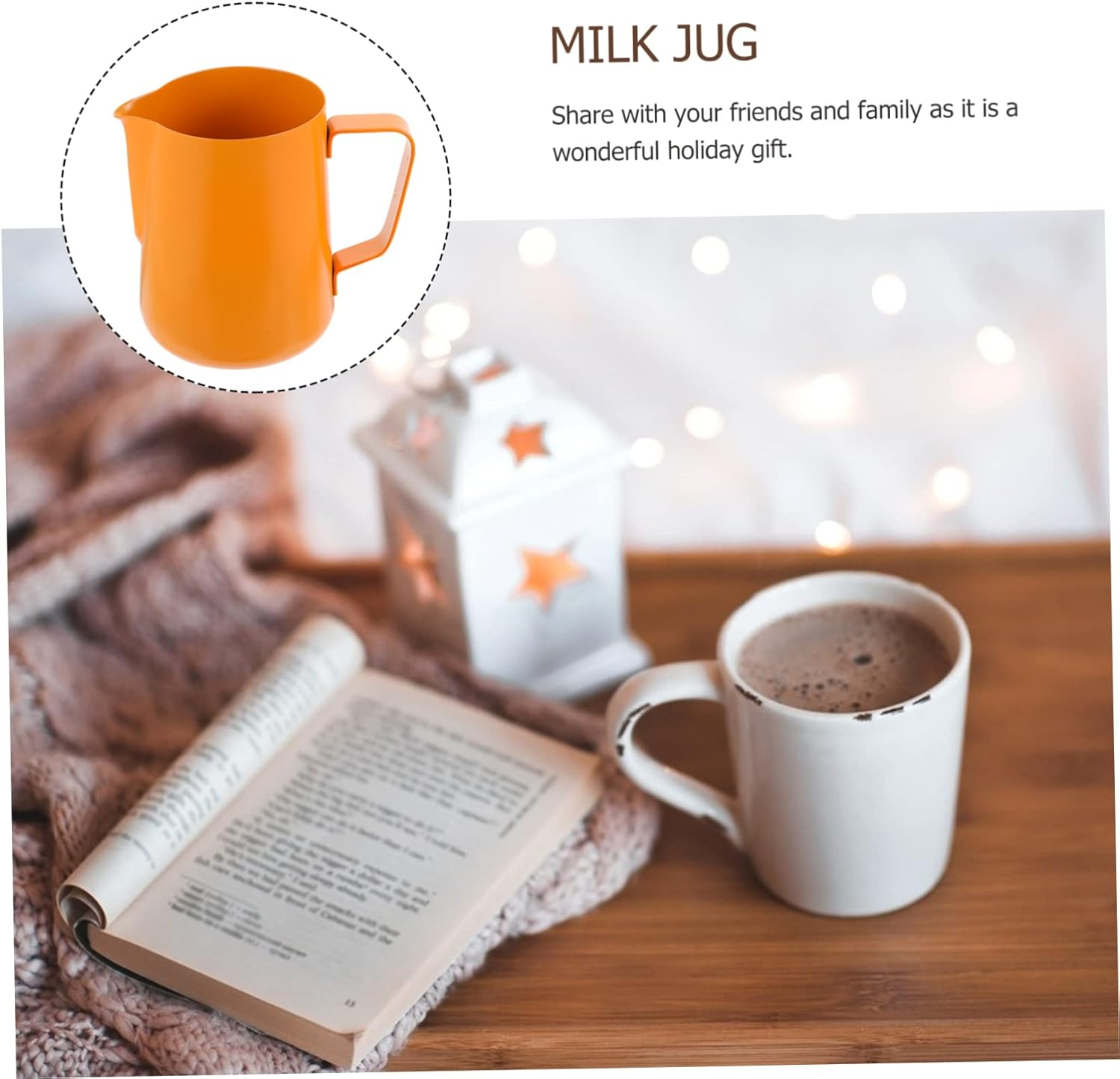 Ciieeo Milk Frothing Pitcher Stainless Steel Latte Art Pot for Coffee Milk Tea Shop - Black image number 5