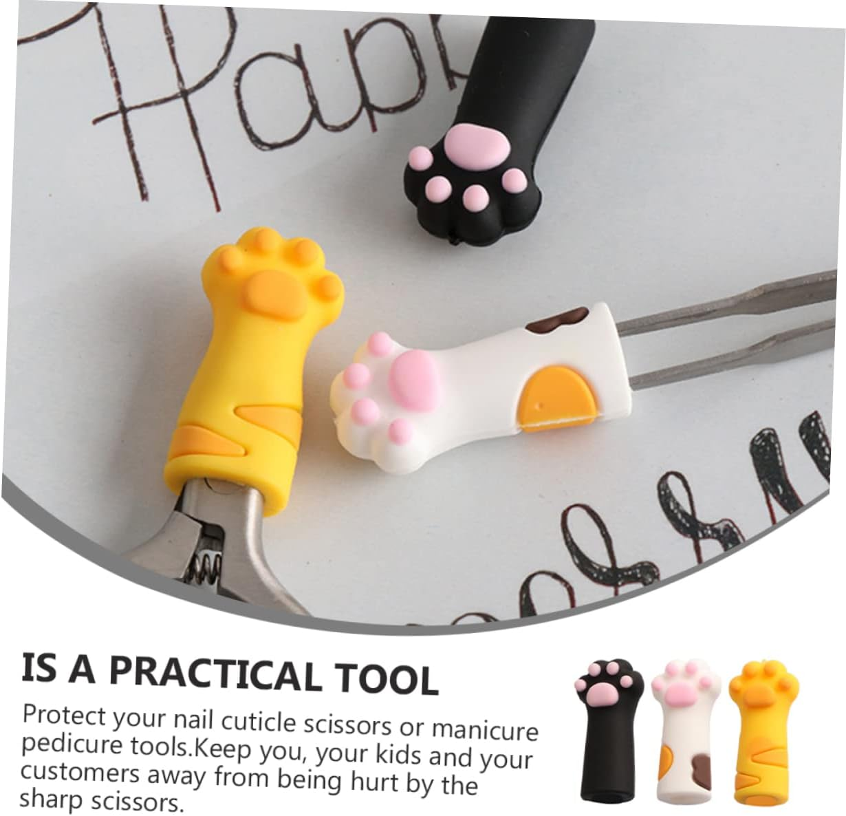 Baluue 3Pcs Nipper Cover Protective Sleeve for Cat Grooming Nail Cuticle Scissors Tweezers Pet Nail Clippers Tool