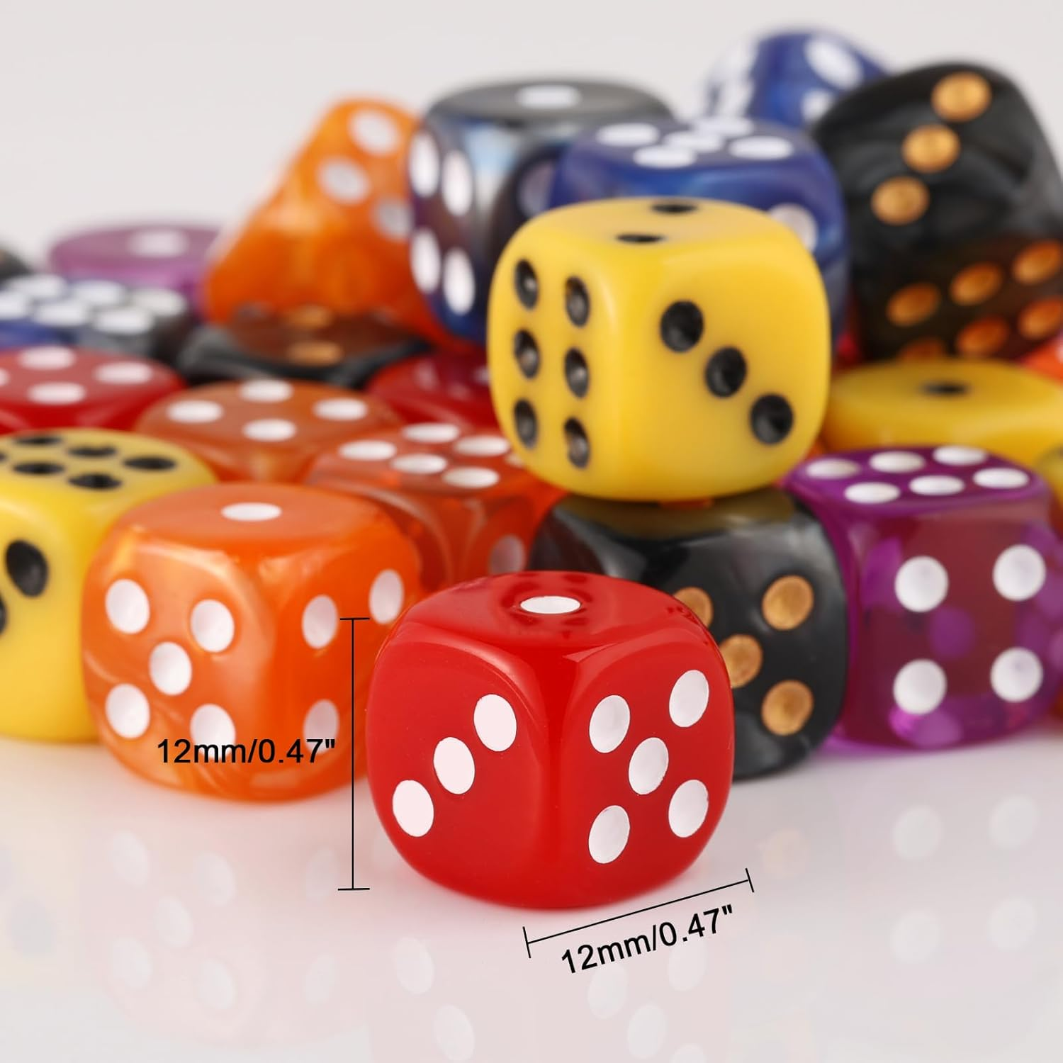 36 Pieces 12Mm 6 Sided Dice Set,D6 Game Dice Set,6 Sided Standard Game Dice for Board Games Dice Games Classroom Teaching Dices Game, with Portable Gaming Box(Red) image number 2