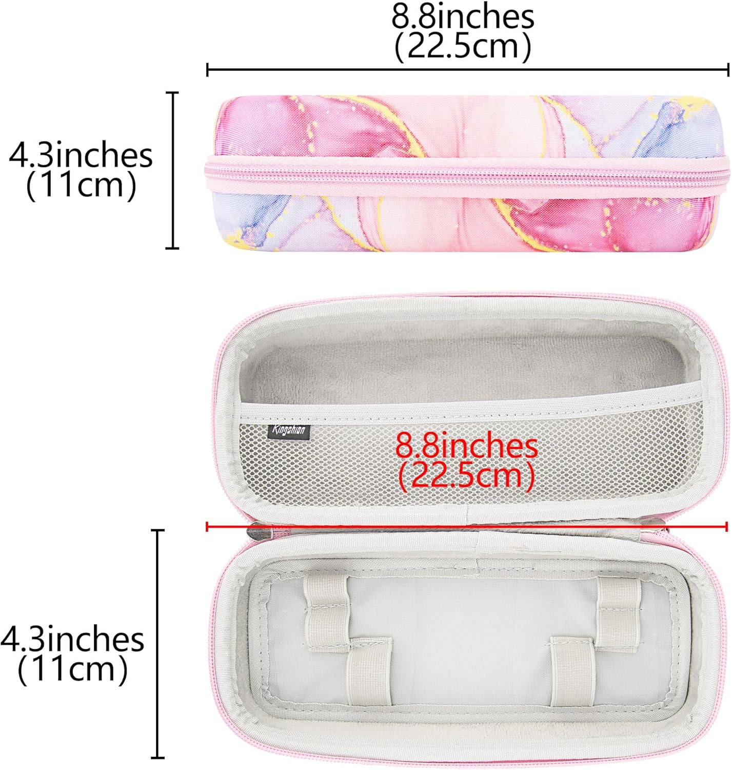 Toothbrush Travel Hard Case Compatible with Oral-B Pro 1000, 2000, 3000, 3500, 1500, Philips Sonicare Protectiveclean 4100 5100 Electric Toothbrush with Mesh Pocket for Accessories, Pink image number 2