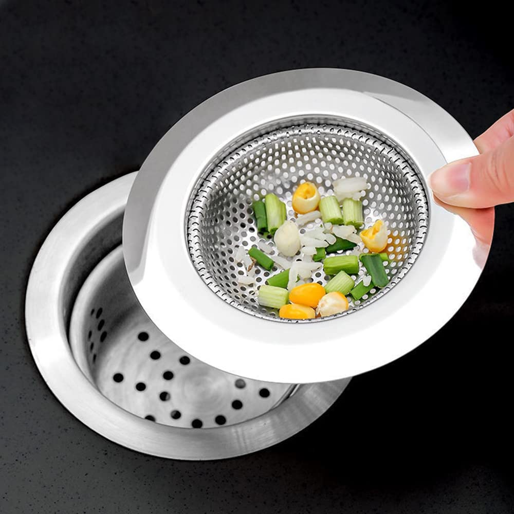 Tongke 2 Pcs Stainless Steel Kitchen Sink Strainer, Anti-Clogging Sink Disposal Stopper, Perforated Basket Drains Sieve for Kitchen Sink Drain (Medium*2) image number 5