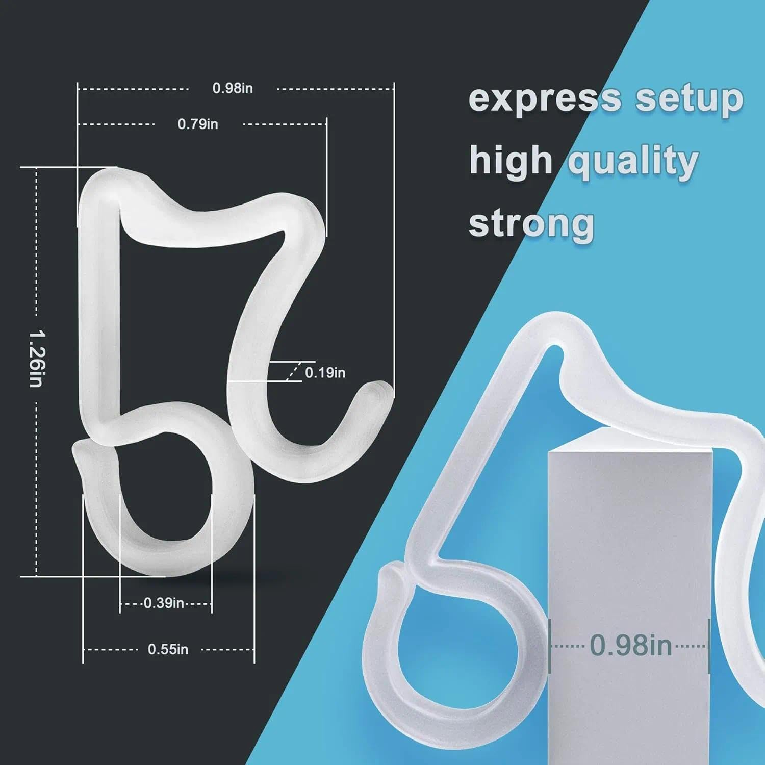 Holiday Light Clips Outdoor Light Clip Gutter Hook for Light, Christmas Light Clip Gutter Clip for Outdoor Light, Compatible with Icicle, Fairy, LED, Rope Lights &ndash; 100 Pieces, Plastic &ndash; Unron image number 2