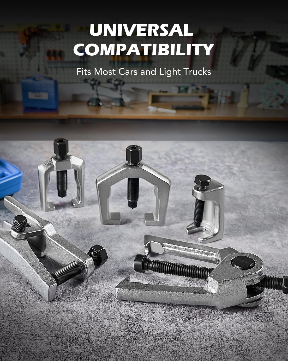 Orion Motor Tech 5PCS Ball Joint Separator Tie Rod End Remover Pitman Arm Puller Service Splitter Removal Tool Kit (BL) image number 6