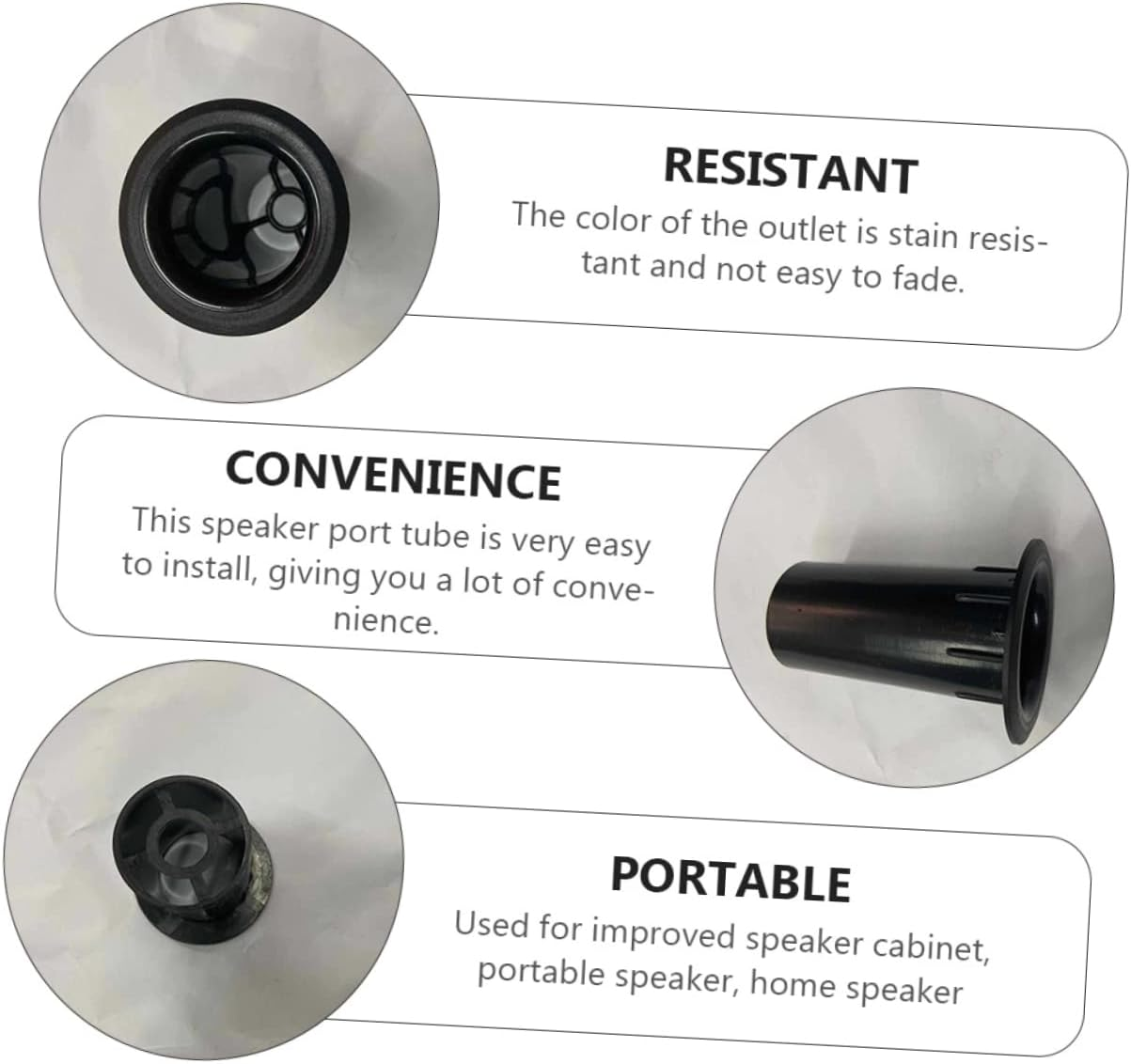 MERRYHAPY 20Pcs Plastic Woofer Box Port Tube Replacement for Speaker System Stain Resistant and Design image number 3