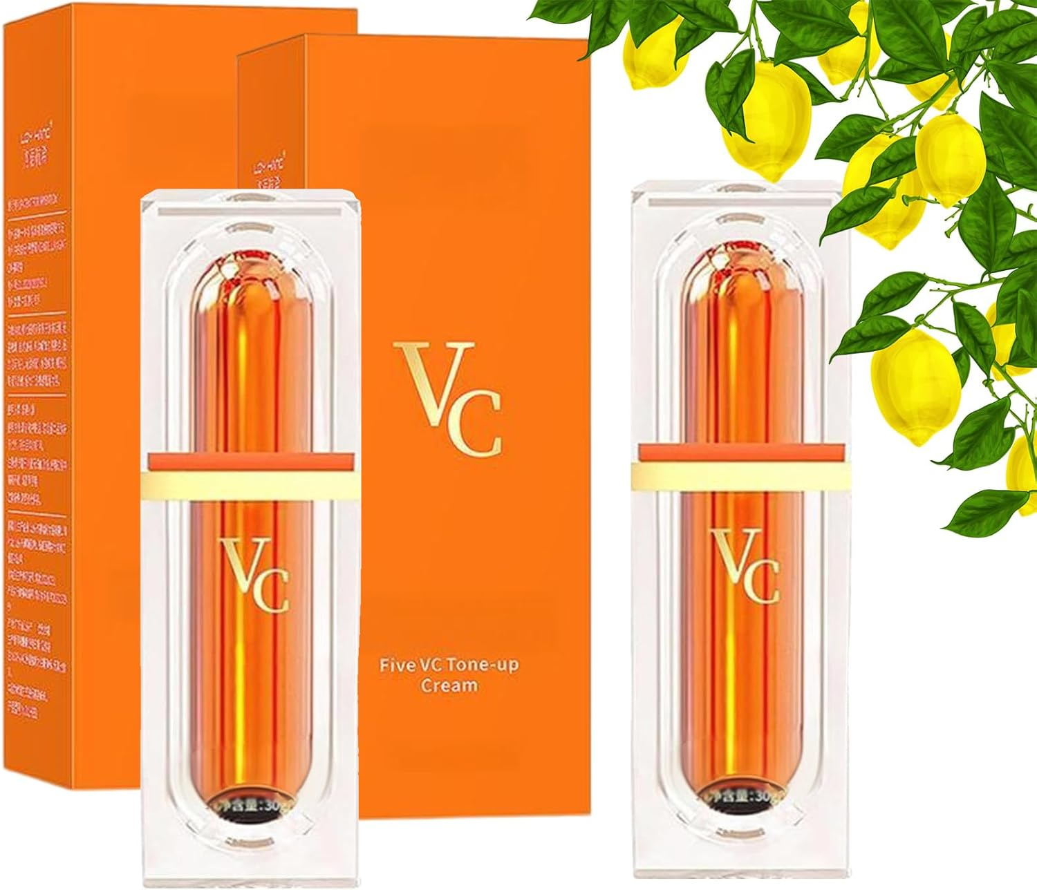 Vitamin C Tone up Cream Set, 2025 NEW VC Cream for Face, Quick Makeup Moisturizer, Lightweight VC Toner​​-Blended Formula for Smoothing & Glowing All Skin Types (3Pcs)