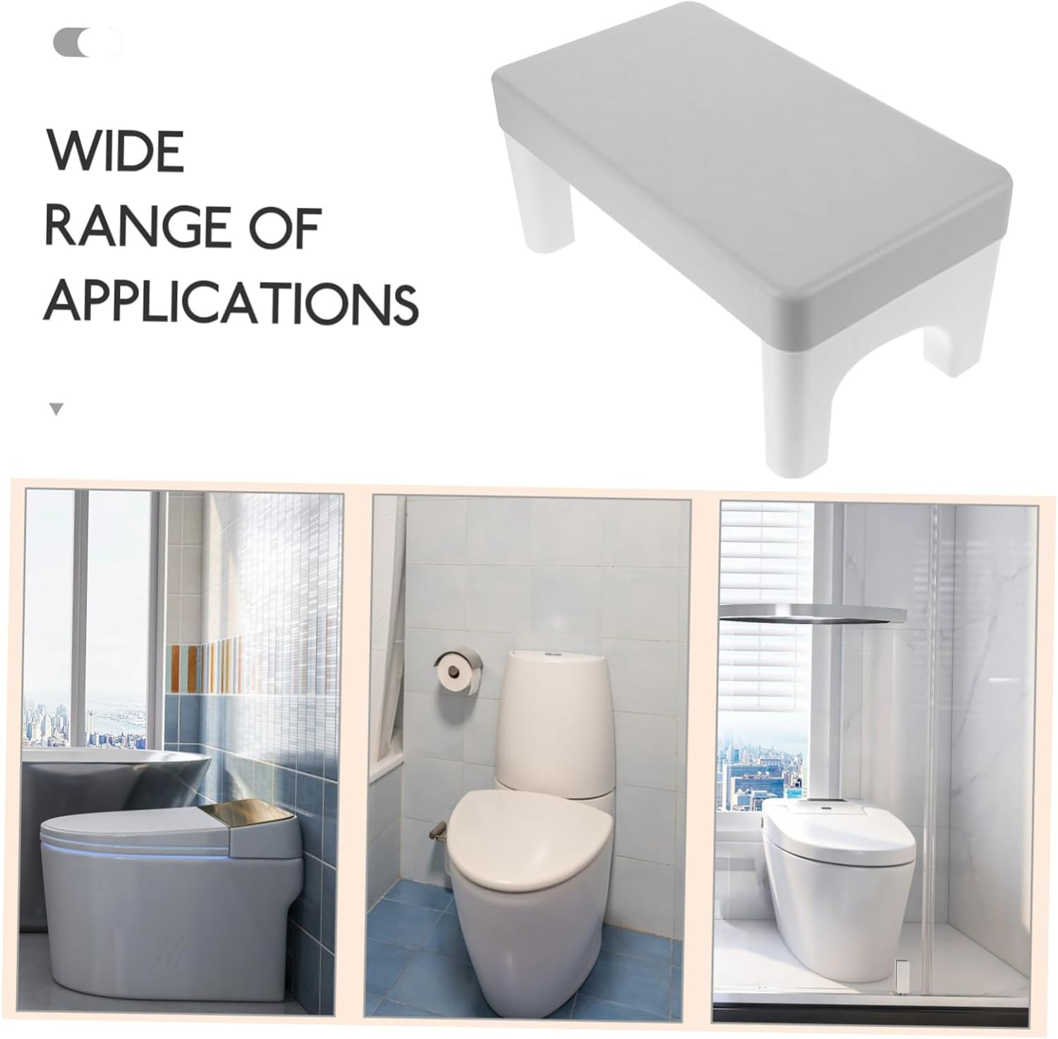 EXAOMBLE Bathroom Stool Step Stool for Boys and Girls Adults Foot Toilet Cubicle Legs Easy to Carry Space-Saving image number 3