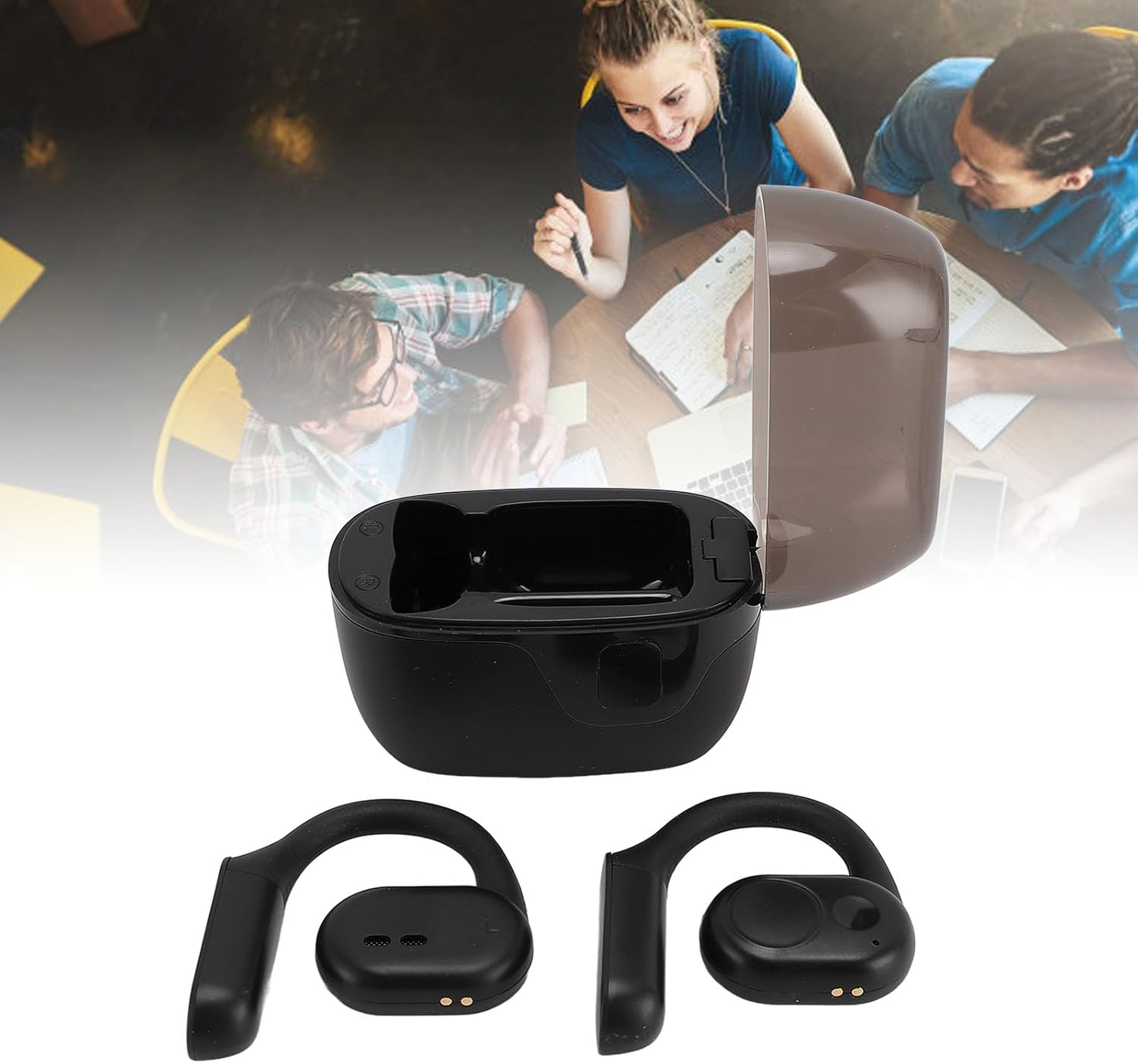 Pomya Language Translator Earbuds, Real Time Translation Headphones with 3 Modes, Supports 133 Different Languages, Suitable for Travel Business