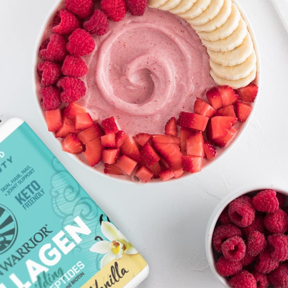 Collagen Peptides Powder with Biotin & Hyaluronic Acid | Vegan Protein Powder for Skin Hair Nail Support Plant Based Keto Non GMO Gluten Free | Vanilla Collagen Powder by Sunwarrior image number 5