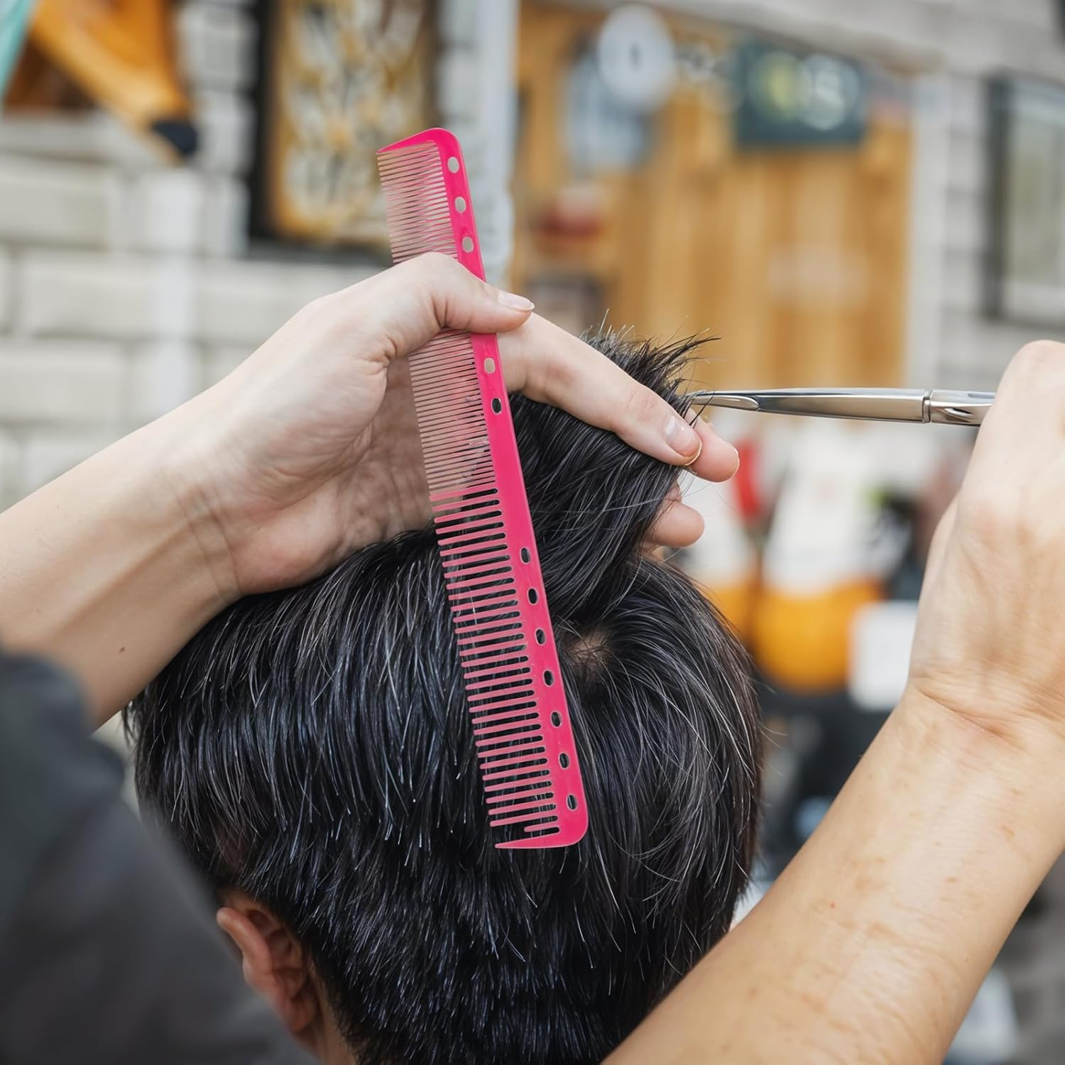 6Pcs Carbon Fine Cutting Comb, Carbon Fiber Salon Hairdressing Comb, Professional Carbons Fine Cutting Combs, Styling anti Static and Heat Resistant Tooth Hair Combs for Women Salon and Home image number 5