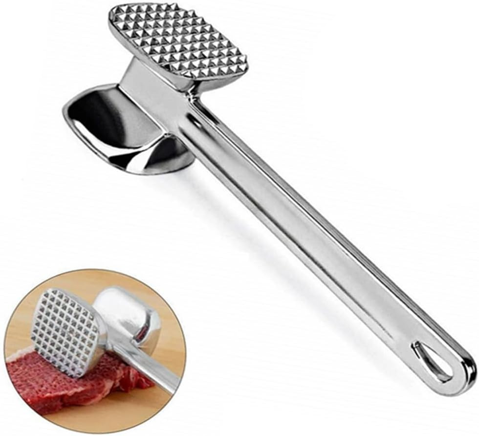1Pcs Meat Tenderizer Mallet Stainless Steel, Meat Pounder, Meat Tenderizer Hammermeat Tenderizer, Dual-Sided Nails Meat Mallet for Steak, Chicken, Fish, Meat Pounder, Meat Tenderizer Tool image number 3