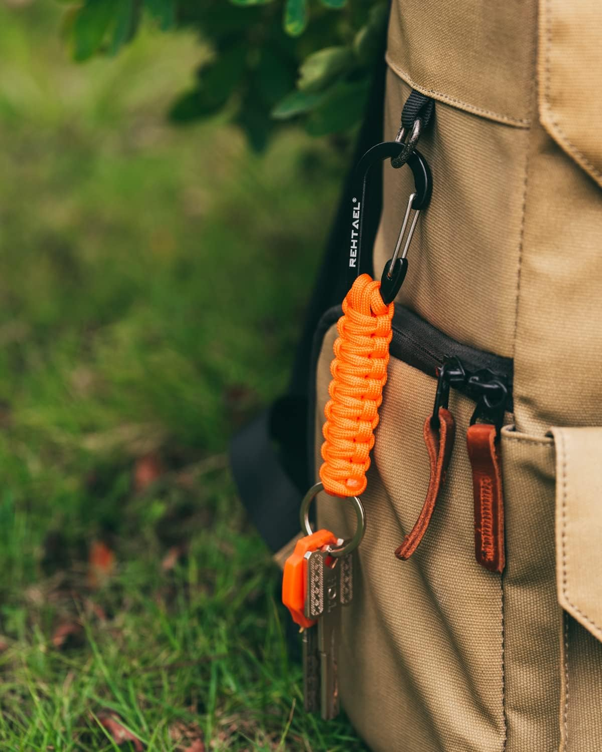 REHTAEL [4-Pack] Professional Paracord Keychain with Carabiner, Military Braided Survival Paracord Lanyard for Keys/Knife/Flashlight for Outdoor Camping/Hiking image number 2