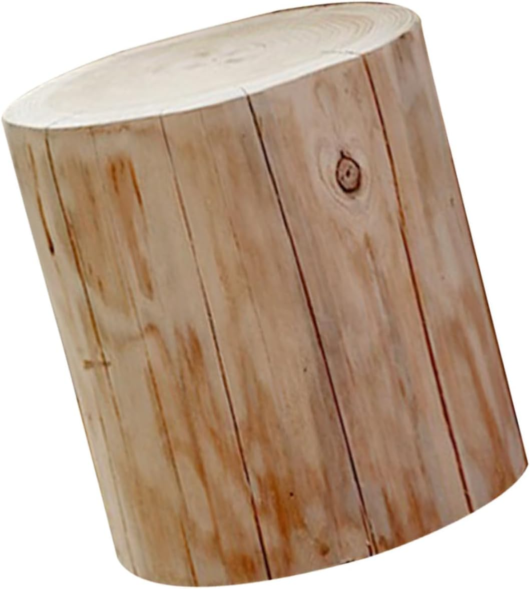 Wooden Stool Multi-Purpose Rustic Accent Furniture for Shoe Changing Bedside Table Home Office Decorative Use 11.8 X 7.1 Inches