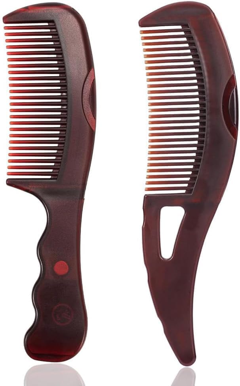 2Pcs Dandruff Fine Tooth Red Scalp Detox Combs, Hollow Teeth Energy Massage Dandruff Comb, Fine Tooth Remover and Relief Comb with Hollow Tooth Hairbrush image number 1