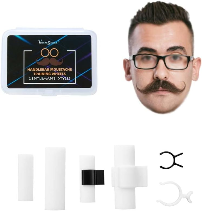 Visualsource Moustache Training Wheels, 2 Pair Set - Size L & Size S Mustache Curler, Hair Styling Tool for Handlebar Mustache, Perfect Gentleman'S Gift image number 3