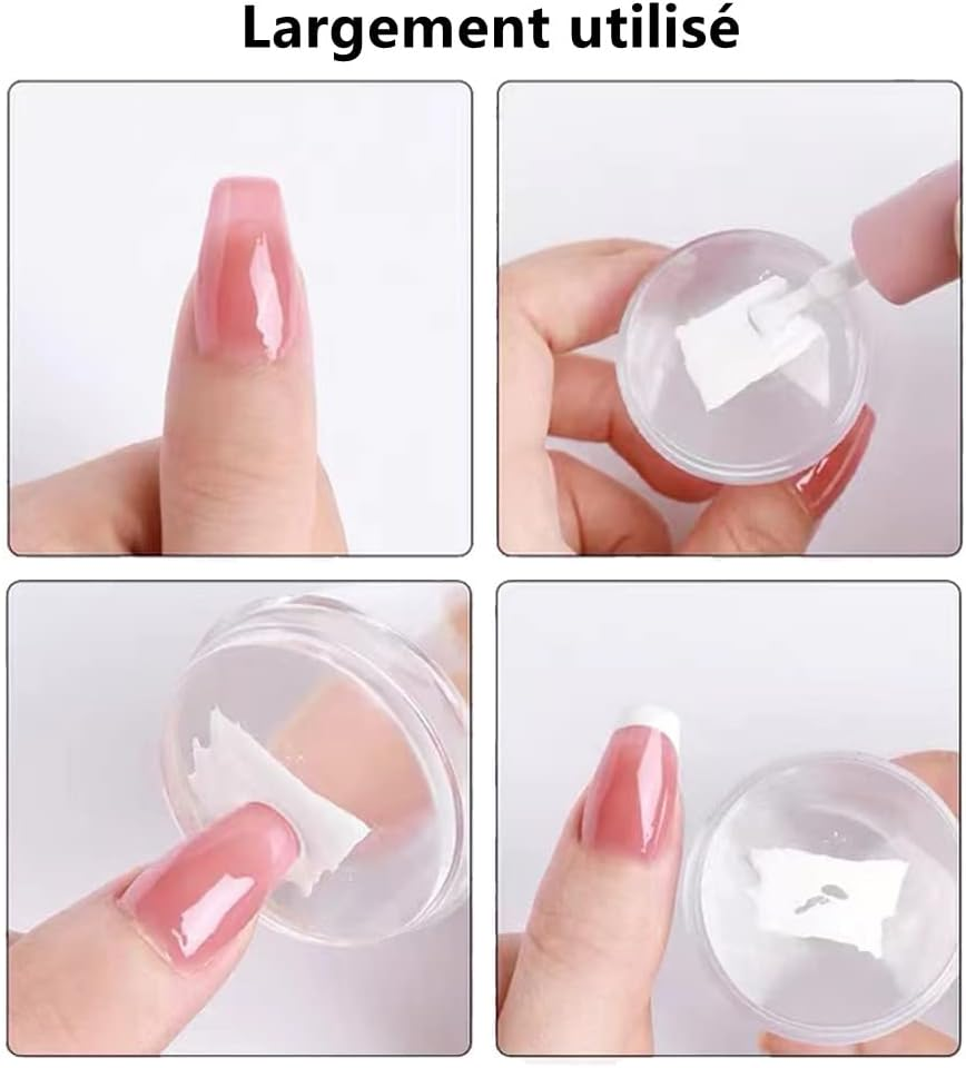 Norhogo Nail Art Stamper with Scraper, Silicone Nail Stamp, for Stamping & French Nails, Fingernails Stamping for Varnish, UV Gel or Acrylic, DIY Manicure Tools, Nail Transfer Stamp (2 Pieces) image number 1