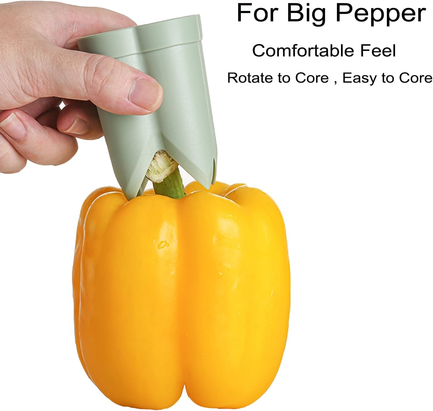 Pepper Seed Corer Remover, Upgrade 2 in 1 Bell Pepper Cutter Quickly Cutting and Deseeding Bell Pepper Corer Tool for Vegetables Kitchen Gadget image number 1