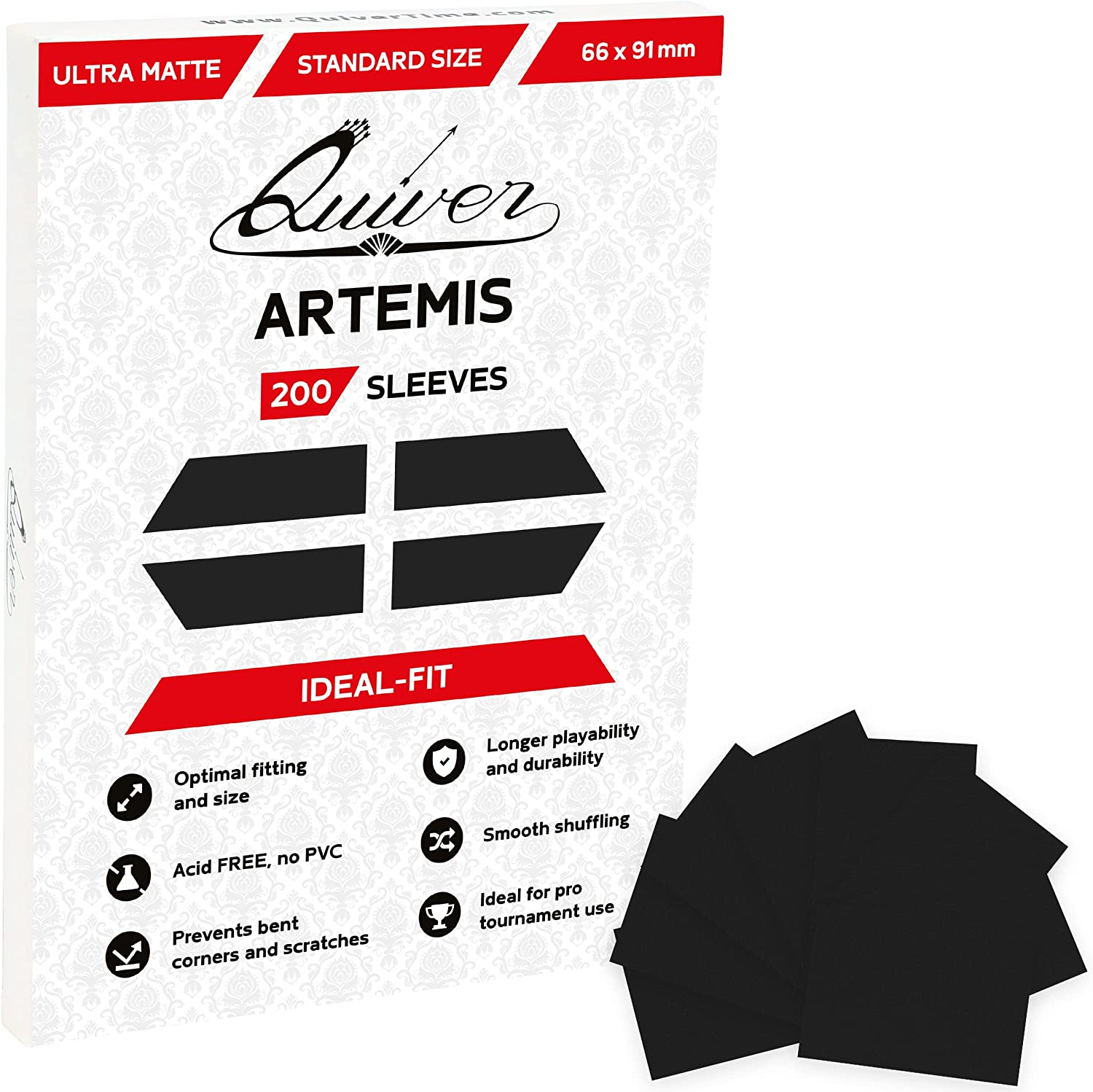 Quiver Time 200 Apollo Standard Clear Card Sleeves Fits Magic: the Gathering Cards and Other TCG Cards - Ultra Transparent Trading Card Sleeve, Card Protector Sleeves (66 X 91 Mm)