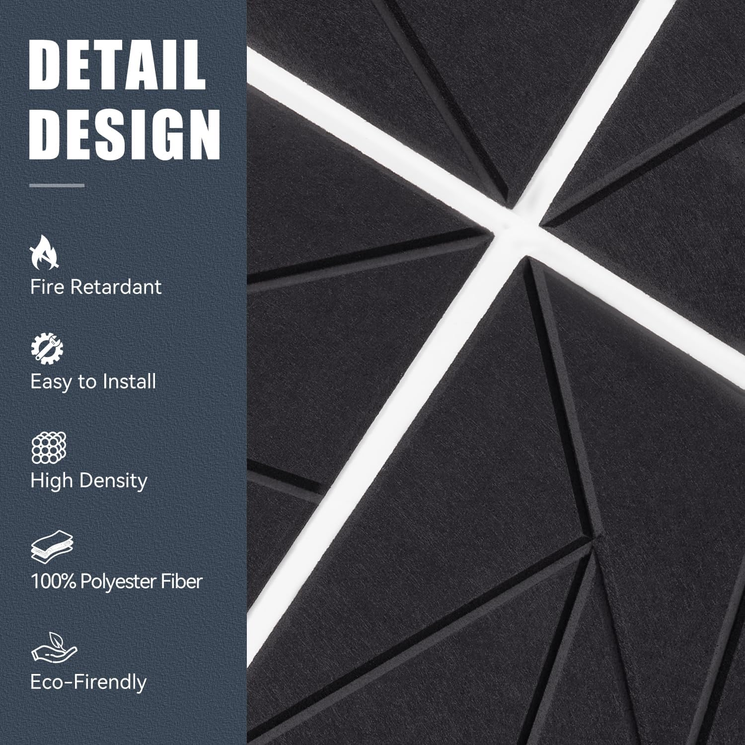 12 Pack Acoustic Panel, 12X12X0.47 Inch High Density 230Kg/M&sup3; Sound Absorbing Panels with Self-Adhesive, Sound Proof for Acoustic Wall Panels (30X30X1Cm)-Black