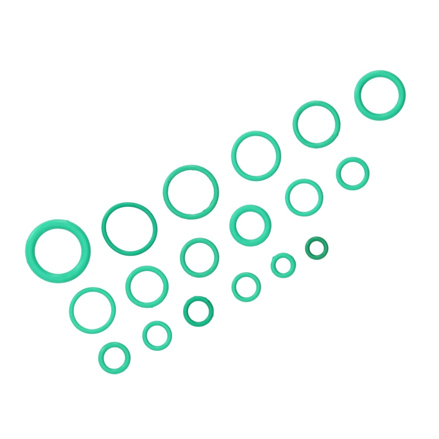 270Pcs Green O-Ring Kit, Rubber Sealing Rings Assortment Set for Automotive, Plumbing & Machinery, Seal Washers for Water/Gas/Air Connections image number 2