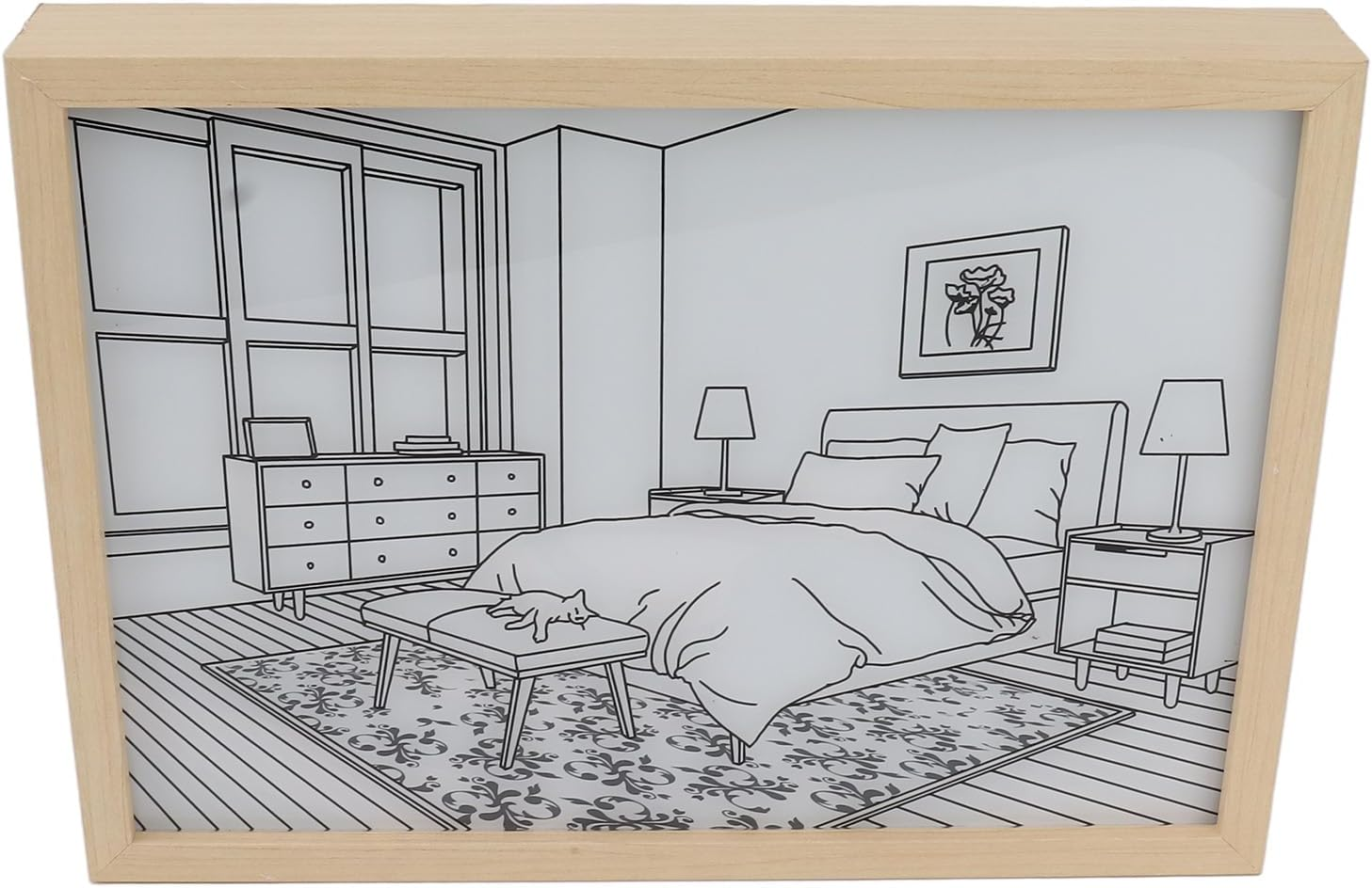 Tbest Hangings Large Threecolor Light Painting Luminous Room Living Room Decoration Painting Bedside Painting Night Light (#4) image number 2