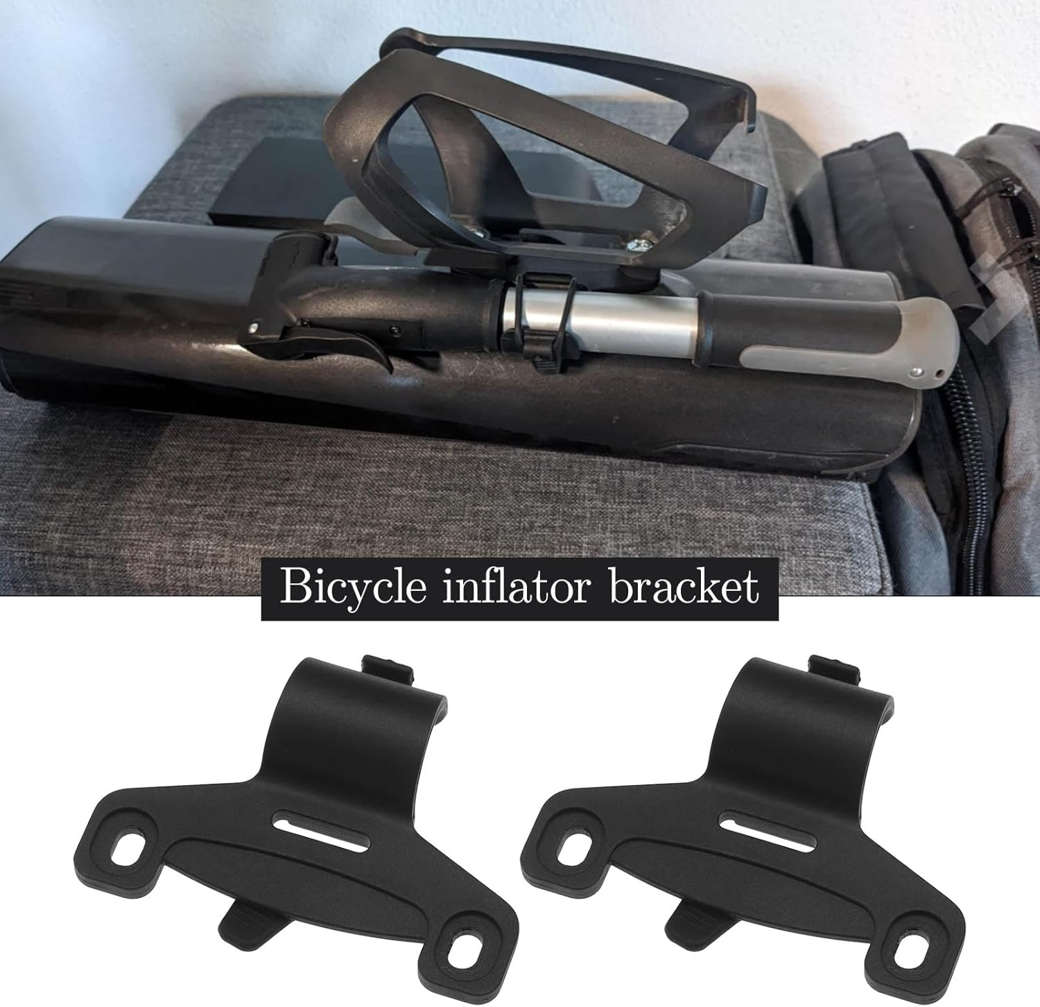 Create Idea 4PCS 20Mm Black Plastic Bicycle Pump Holder Bracket Bike Cycling Pump Holder Silicone Fixing Strap Clip for Road and Mountain Bikes 20Mm Diameter Air Pump image number 4